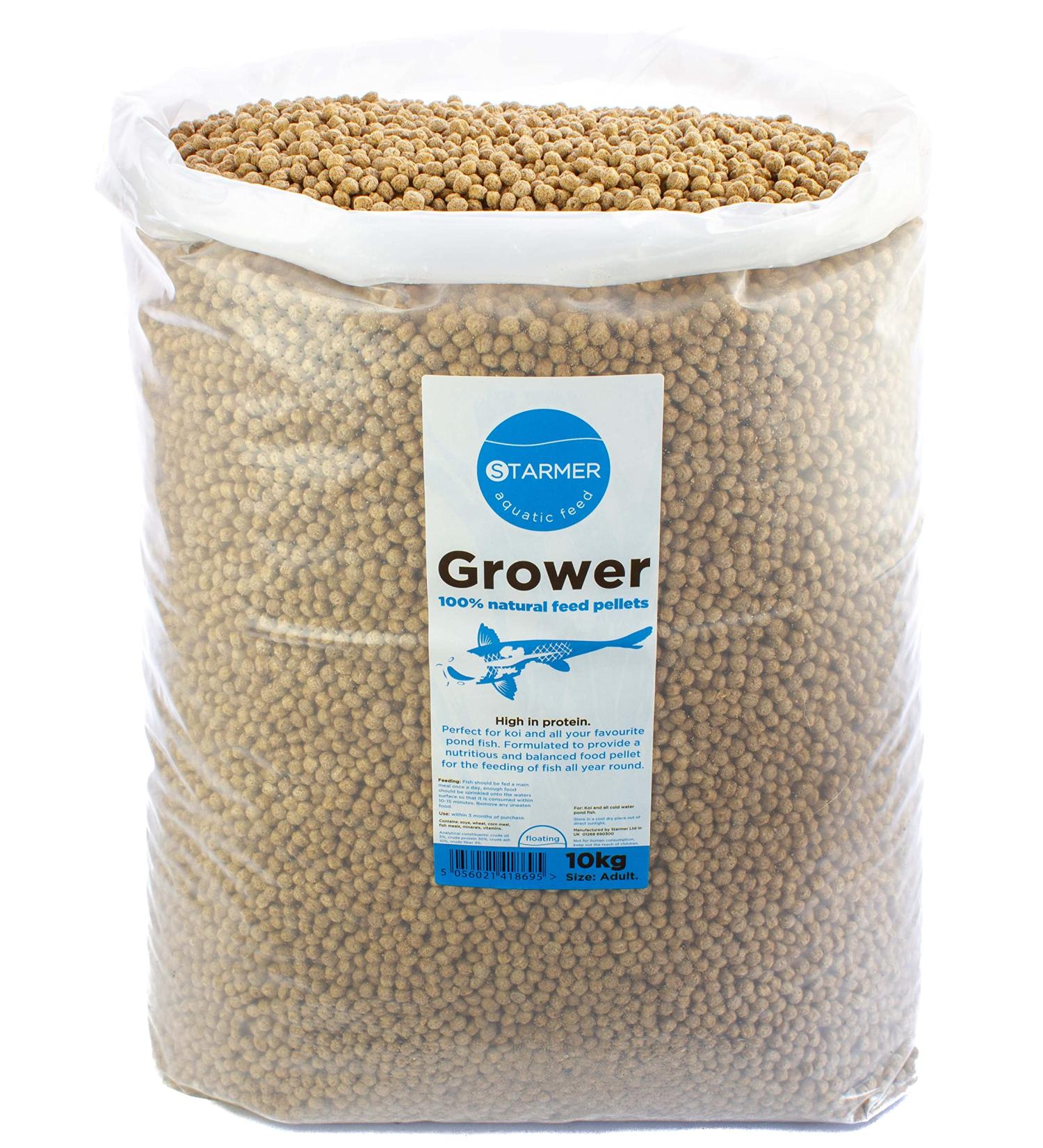 Koi carp 30% protein GROWER pond feed all natural pellets (Adult size) 10kg - Buy Online on GoSupps.com