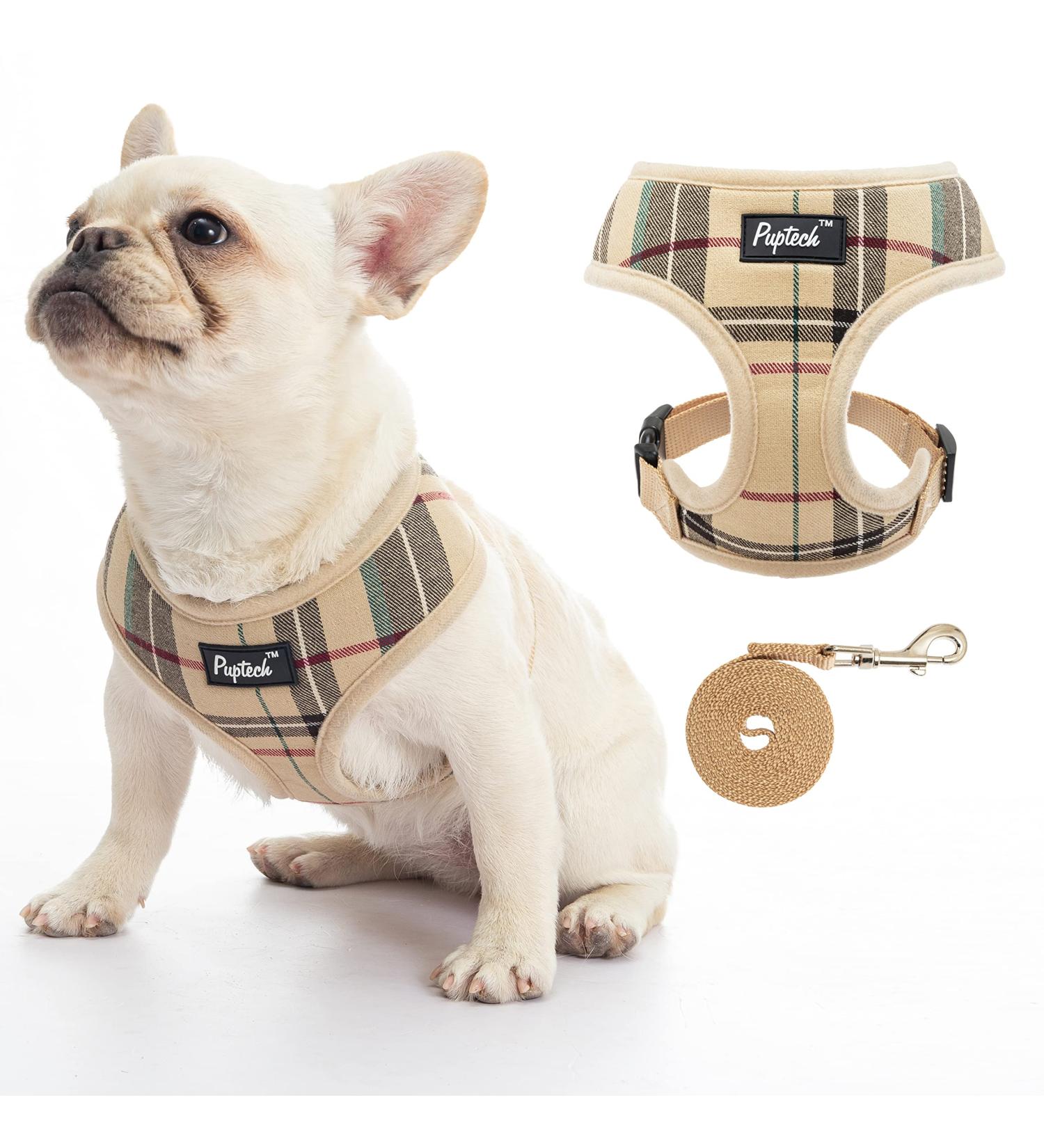 PUPTECK Soft Mesh Dog Harness - Comfort Padded Vest for Small Pets, Beige - Buy Online on GoSupps.com