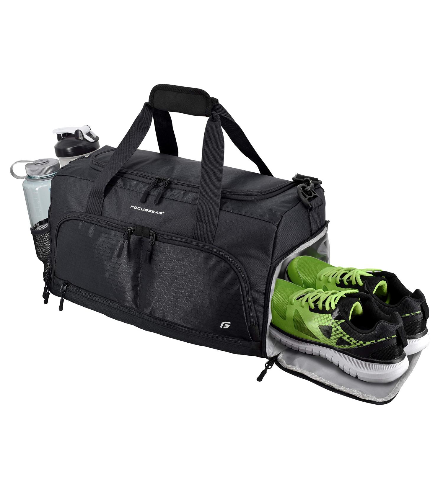 Ultimate Gym Bag 2.0 - Durable Crowdsource Designed Duffel with 10 Compartments, Water Resistant Pouch | Black Medium (20) - Buy Online on GoSupps.com