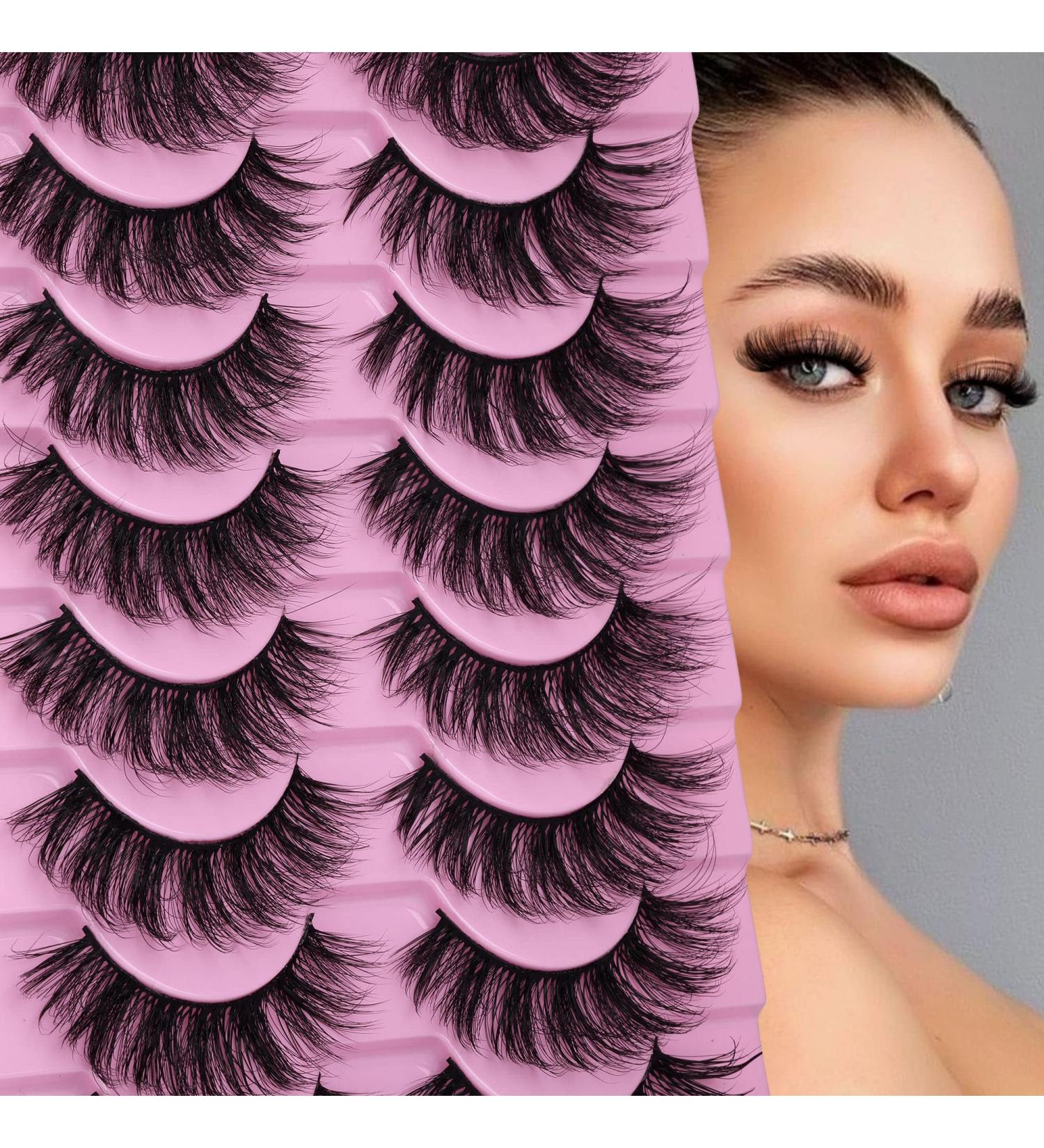 Yawamica 5D Volume 17mm Mink False Lashes - 10 Pairs for Natural Wispy Look - Buy Online on GoSupps.com