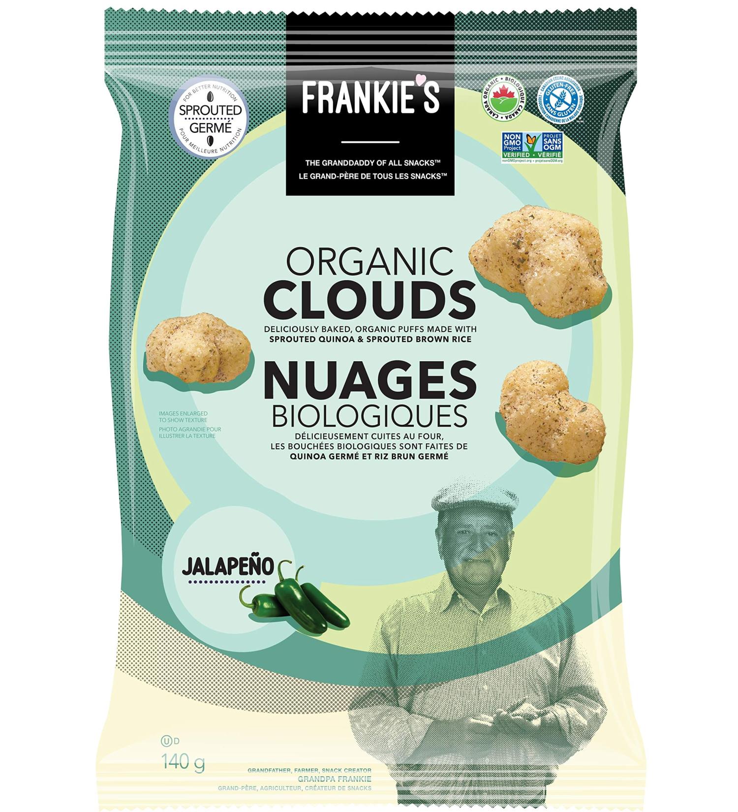 Frankie's Organic Jalapeno Cloud Puffs 140g (Case Of 12) 1.68kg 1.68 kilogram