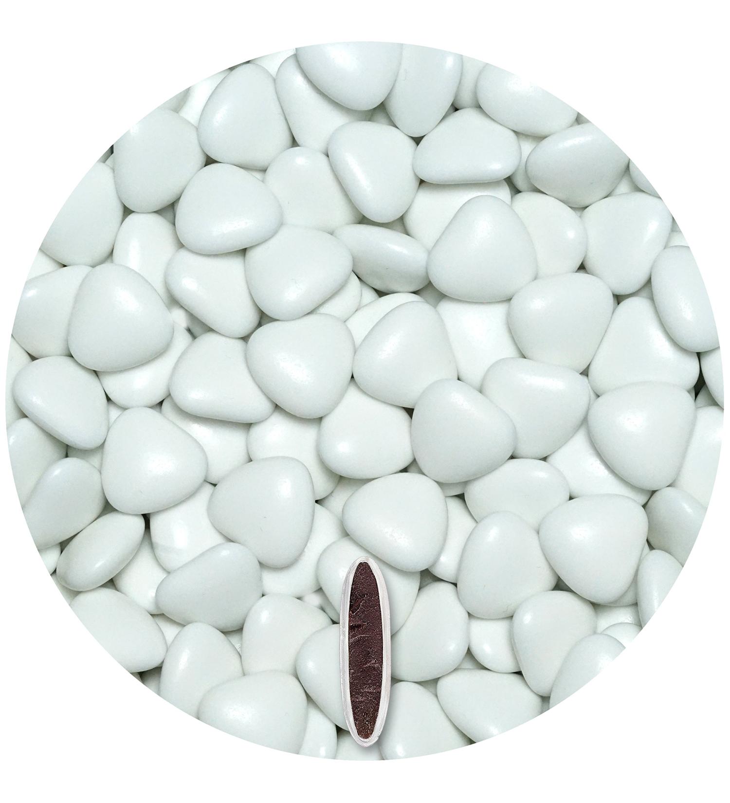 One-in Chocolate Heart 500g - 245pcs Wedding & Baptism Candy | Glossy Dark & White Chocolate Dragees - Buy Online on GoSupps.com