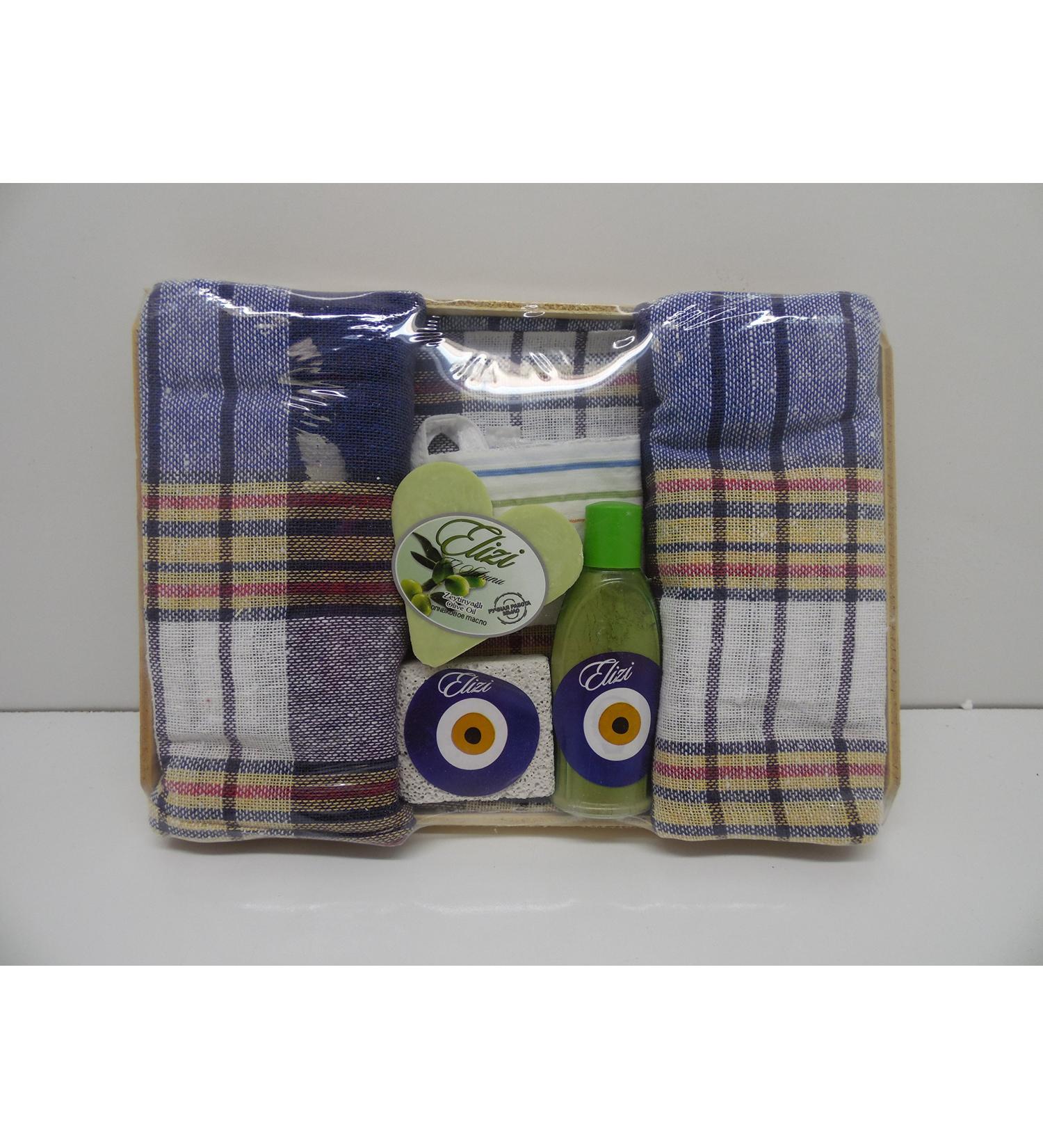 Elizi Turkish Bath Set - Authentic Soap Heel Stone Peshtemal & Fiber Bath | International Shipping - Buy Online on GoSupps.com