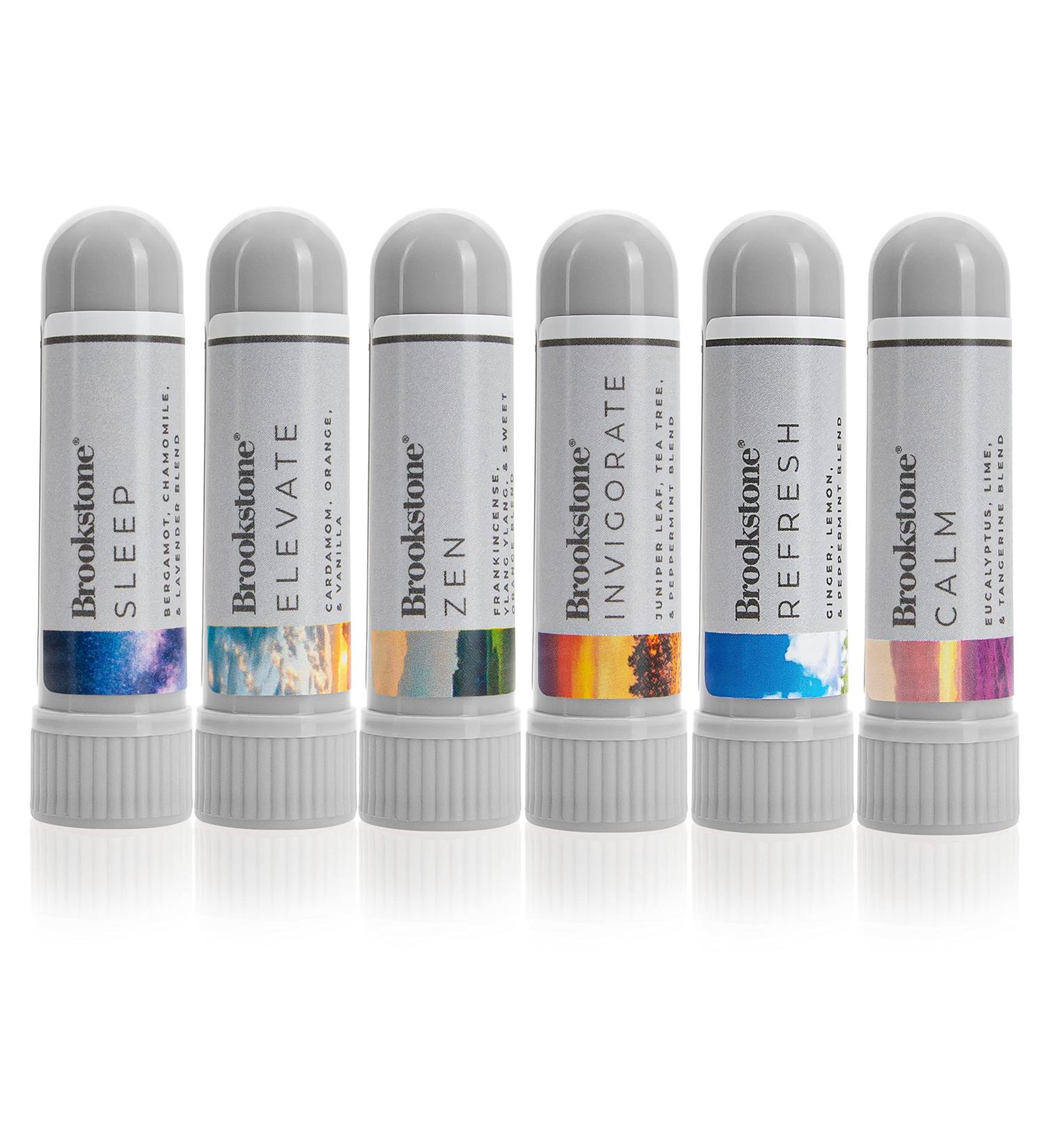 Brookstone Aromatherapy Inhaler - 6 Pack Essential Oil for Stress & Stuffy Nose Relief - Buy Online on GoSupps.com