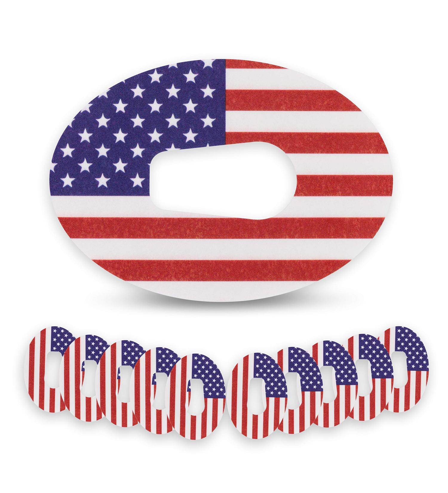 ExpressionMed Dexcom G6 Adhesive Patch (10-Pack) - USA Made Waterproof CGM Tape (US Flag) - Buy Online on GoSupps.com
