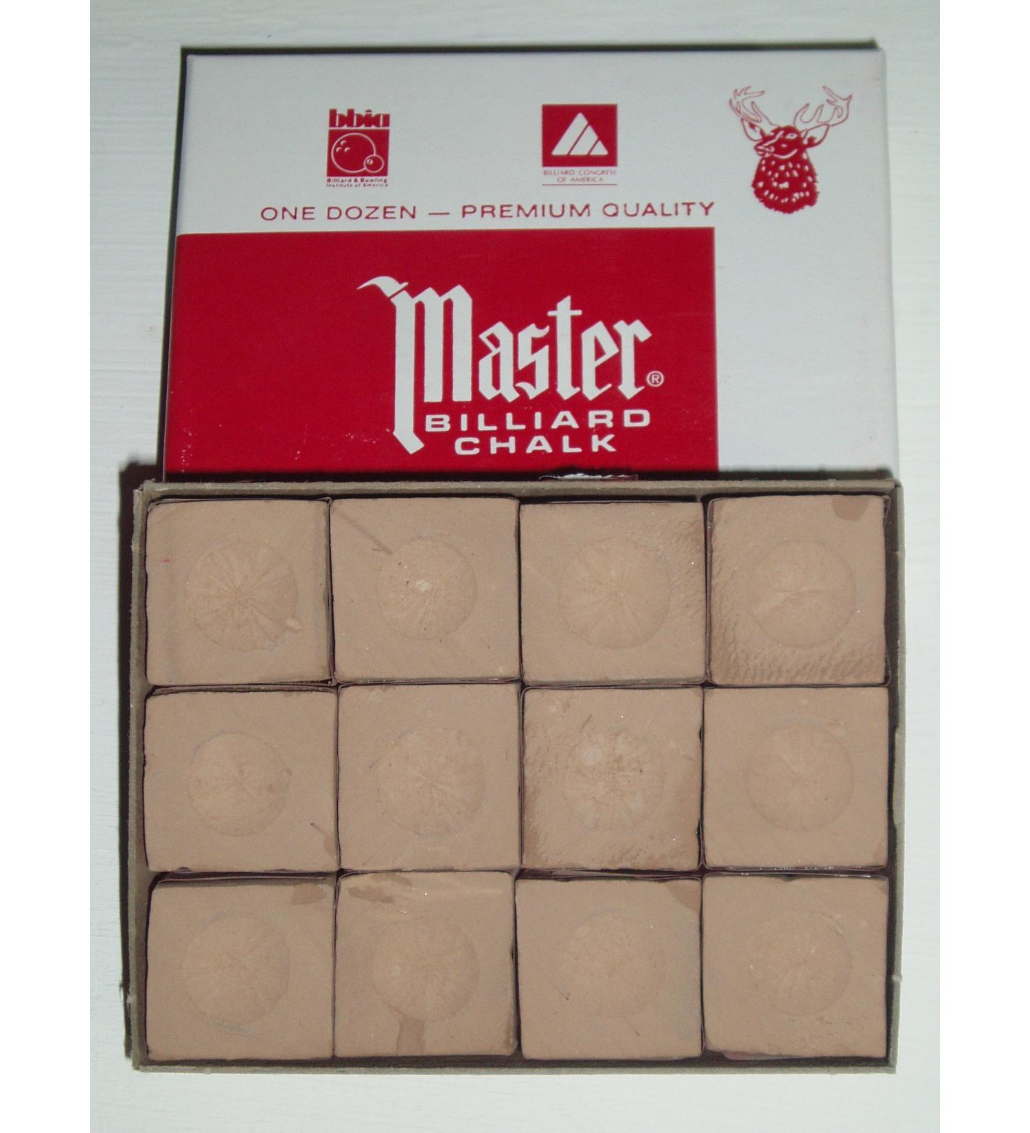 LGS Master Billiard/Pool Cue Chalk - Gold/Tan - 1 Pack/12 Pieces