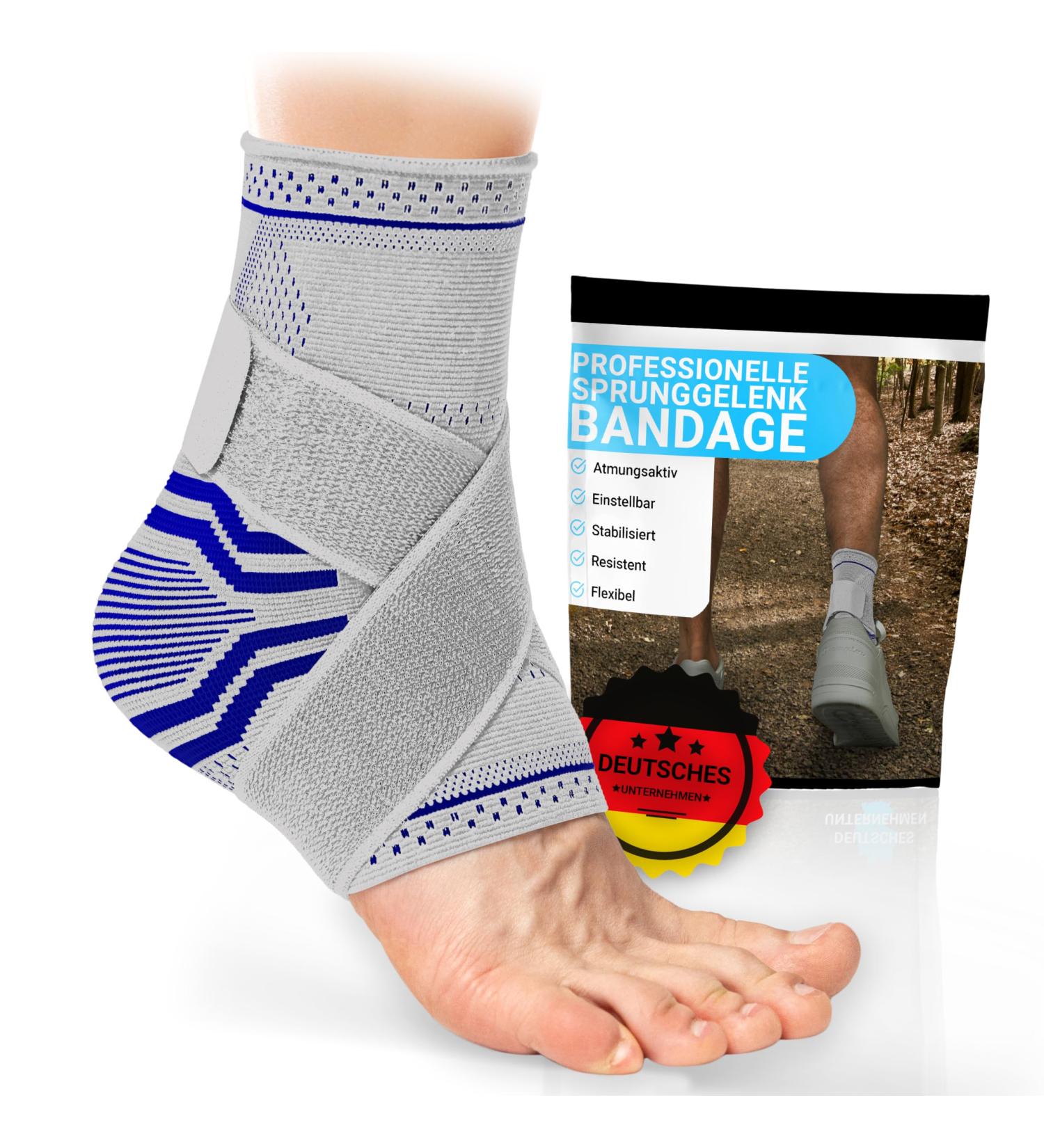 Unisex Adjustable Ankle Bandage - Orthopedic Compression for Weak Ankles & Achilles Tendon - White - Buy Online on GoSupps.com