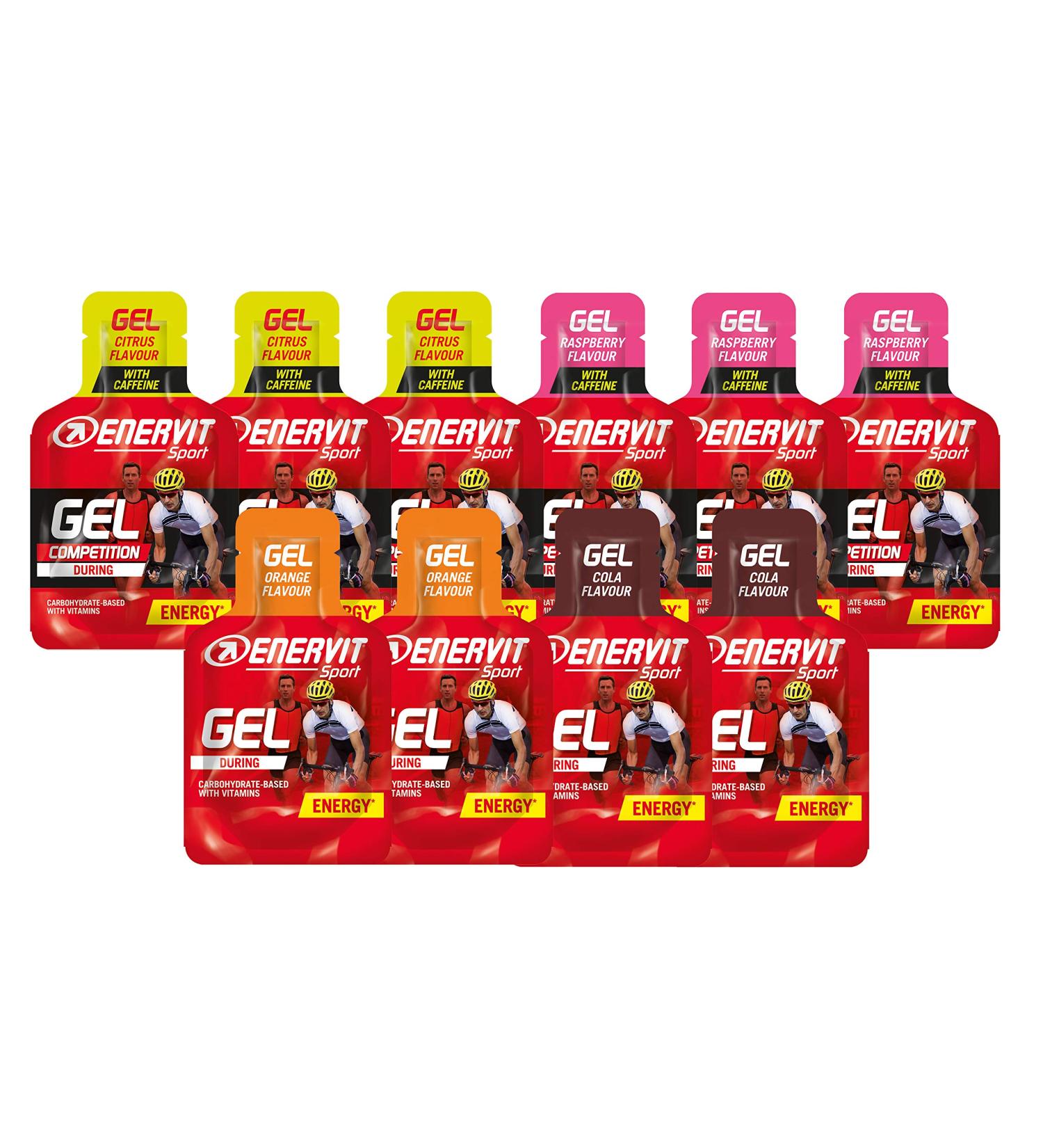 Enervit Sport Energy Gel Mixed Pack - 10 x 25 ml | Boost Your Energy for Sports & Travel - Fast International Shipping - Buy Online on GoSupps.com