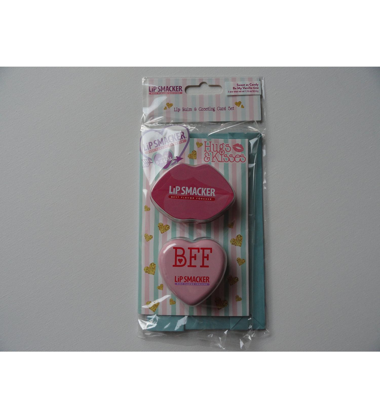 Shop Lip Smacker Hugs & Kisses Lip Balm & Greeting Card Set - Sweet as Candy & Be My Vanilla-tine | International Shipping Available - Buy Online on GoSupps.com