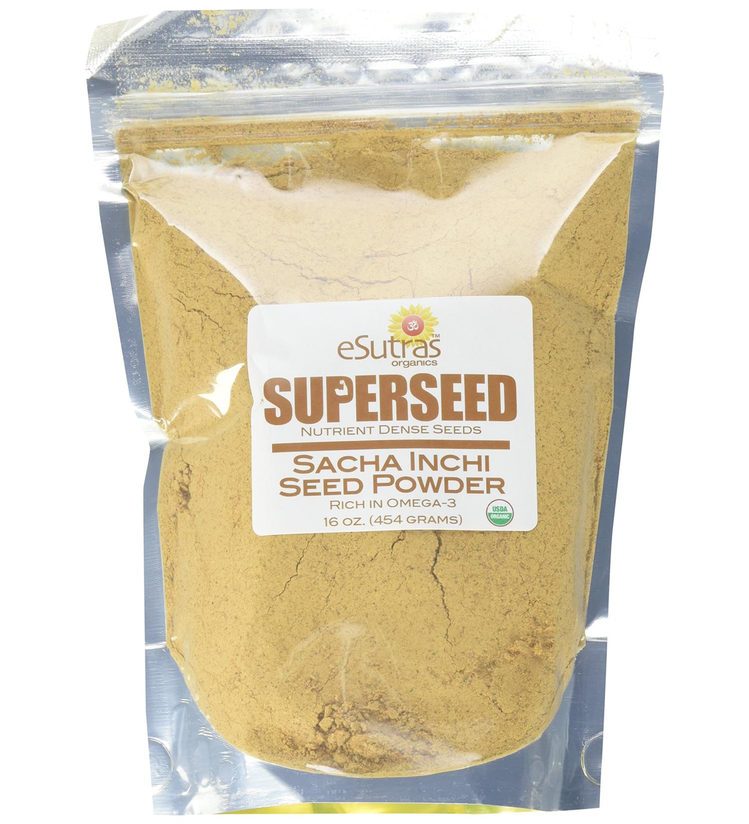 eSutras Organics Toasted Sacha Inchi Whole Seed Powder - Cold Milled | Buy Online - Buy Online on GoSupps.com