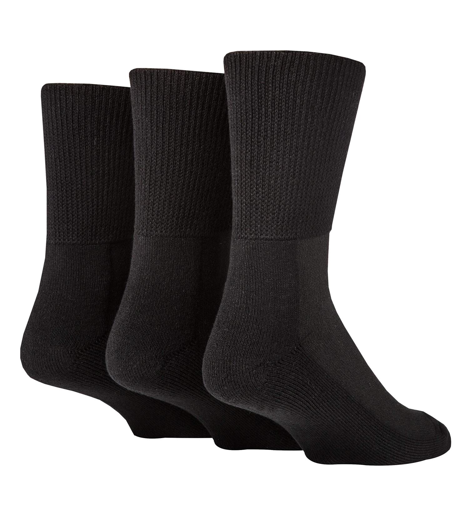 IOMI Extra Wide Non Binding Bamboo Diabetic Socks 3 Pack 10-12 Black - Men & Women - Buy Online on GoSupps.com