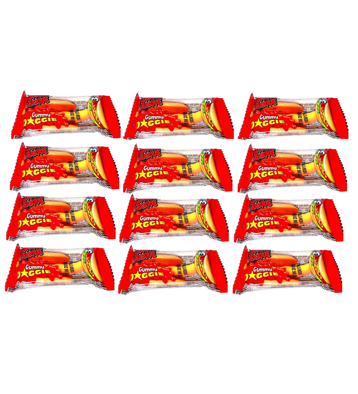  Gummi Zone 12 x Mini Doggie Hot Dog Gummi Zone Candy 9g - Buy Online on GoSupps.com