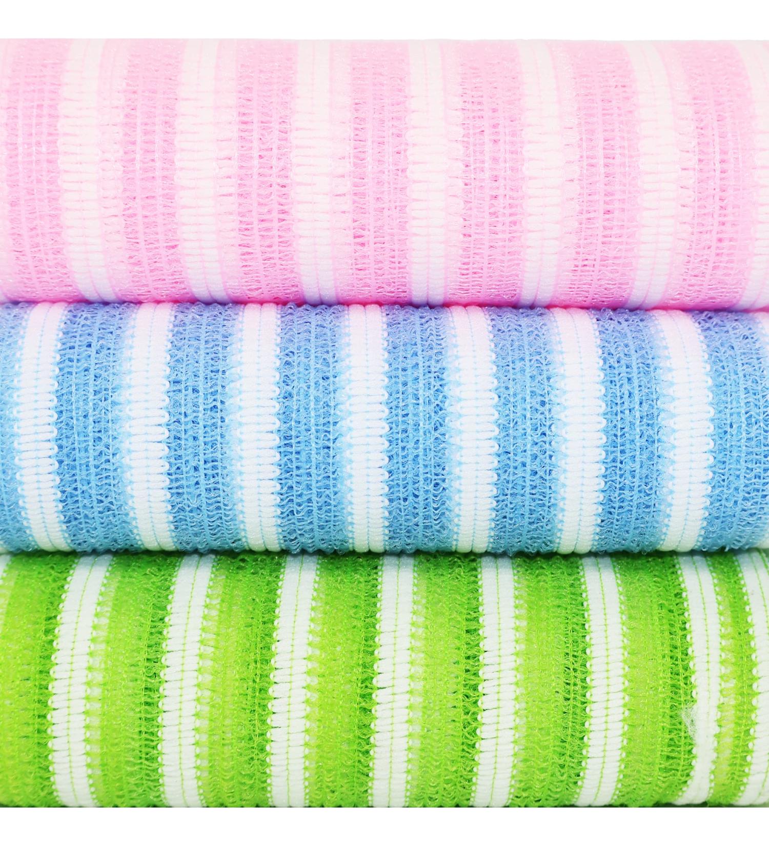 Exfoliating African Net Bath Wash Cloths - Pack of 3 - Korea Made - 3 Colors - Gentle Body Scrub Cloth for Effective Cleaning - Buy Online on GoSupps.com