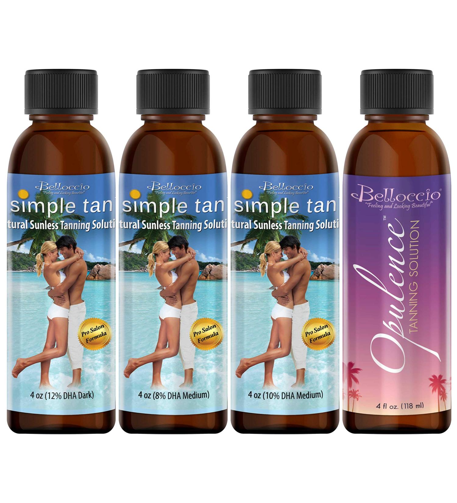 Belloccio Sunless Tanning Solution Variety Pack - 4 Different Professional 4oz Bottles - Buy Online on GoSupps.com