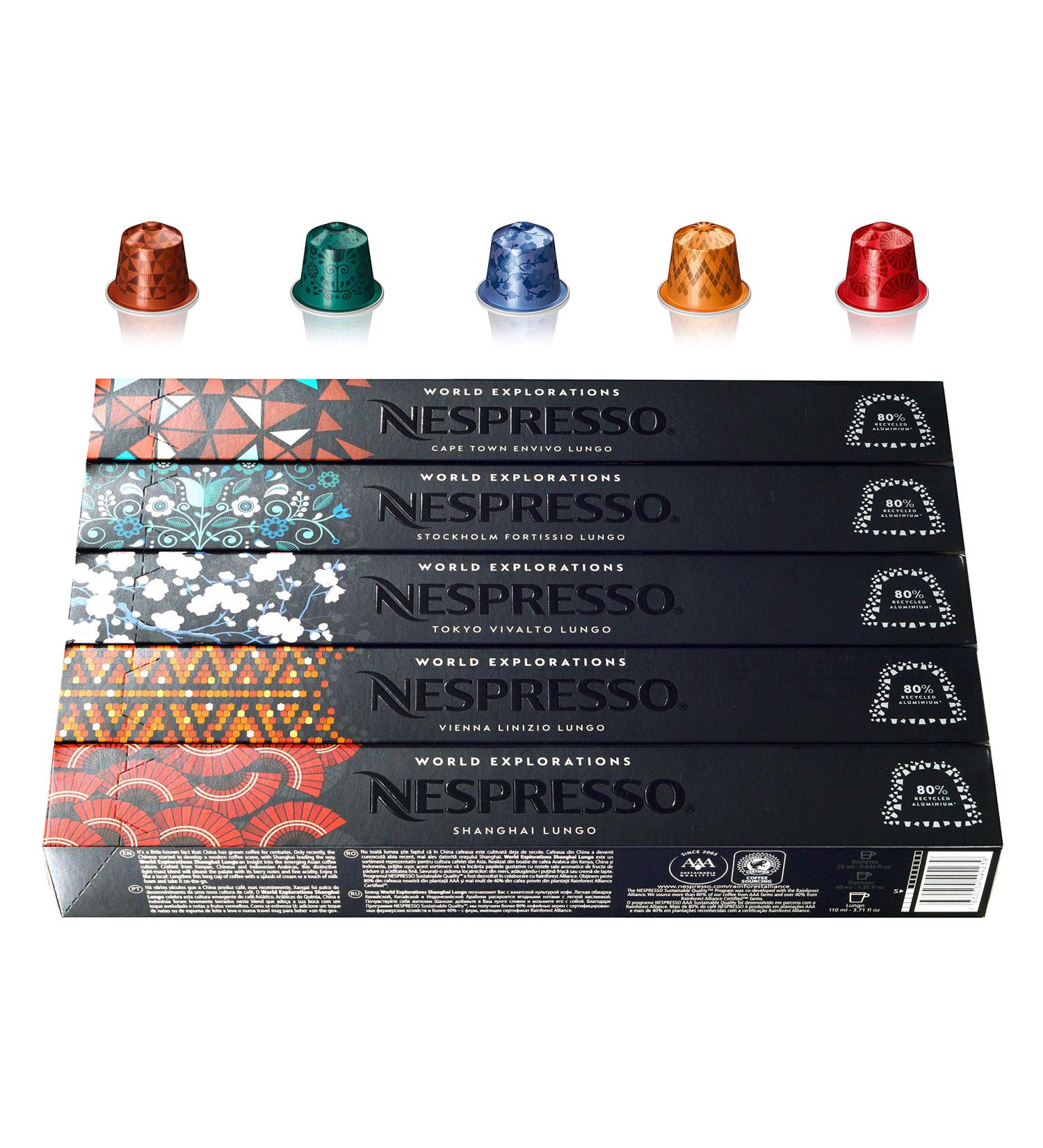  Nespresso Nespresso World Explorations Pack: Vivalto Linizio Fortissio Envivo Shanghai Lungo 50 capsules - Buy Online on GoSupps.com