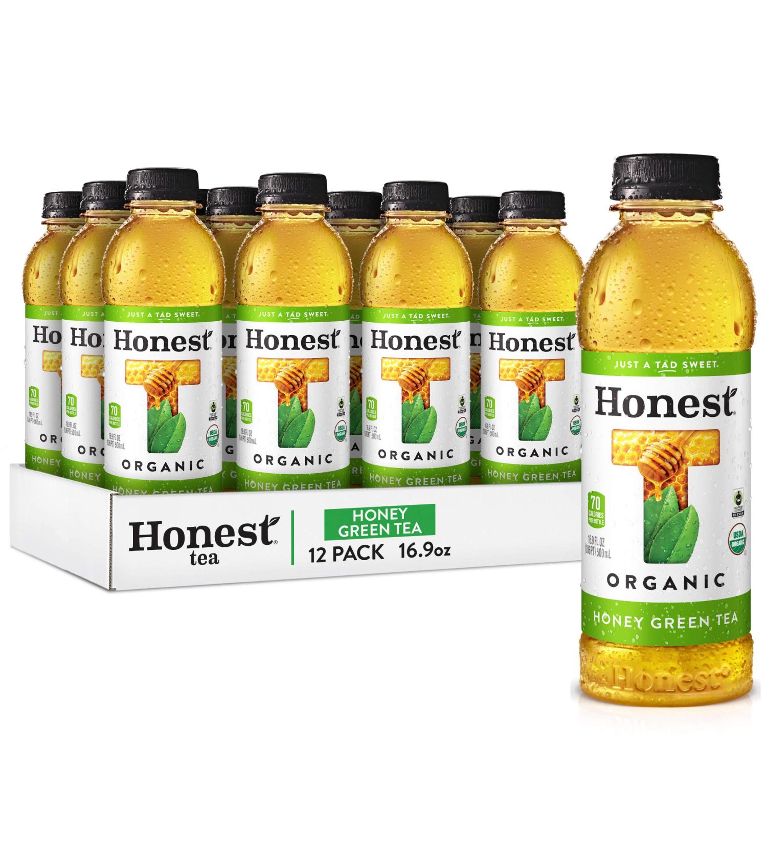 Honest Tea Organic Fair Trade Honey Green 16.9 Fl Oz 12 Pack - Gluten Free - Buy Online on GoSupps.com