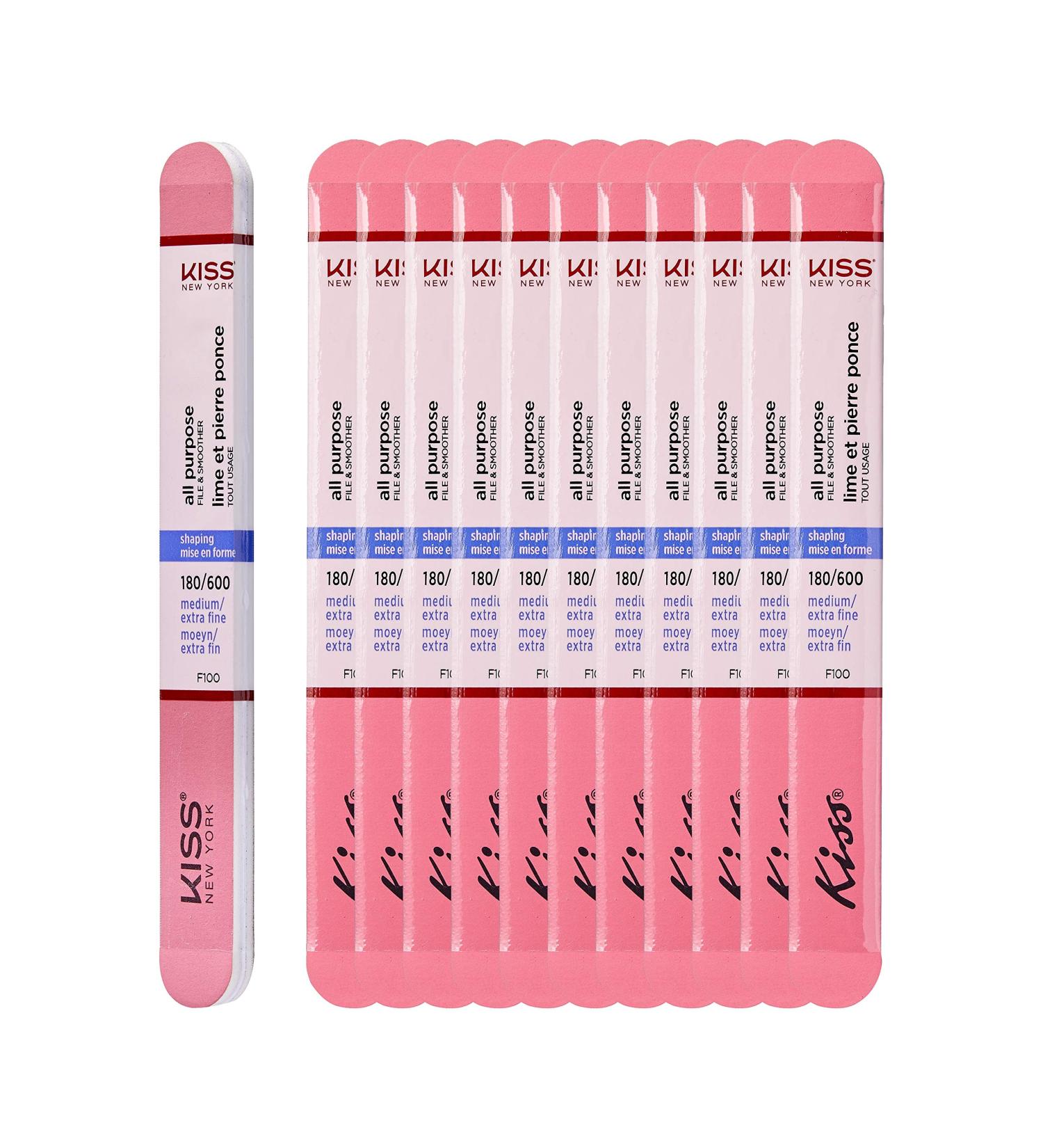 Kiss File Set 180/600 Grit - Pack of 12 | All Purpose & Smoother for Nails - Buy Online on GoSupps.com