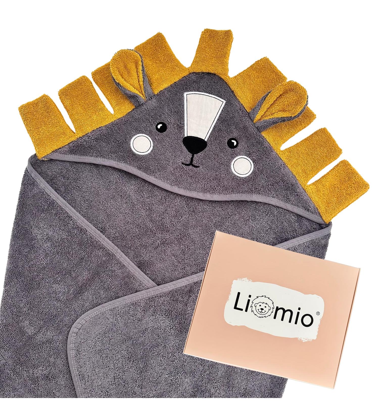 Liomio Baby Hooded Towel 75x75 cm | 100% Cotton Oeko-Tex 100 | Cute Lion Design | Perfect Baby Bath Towel & Gift - Made in EU - Buy Online on GoSupps.com