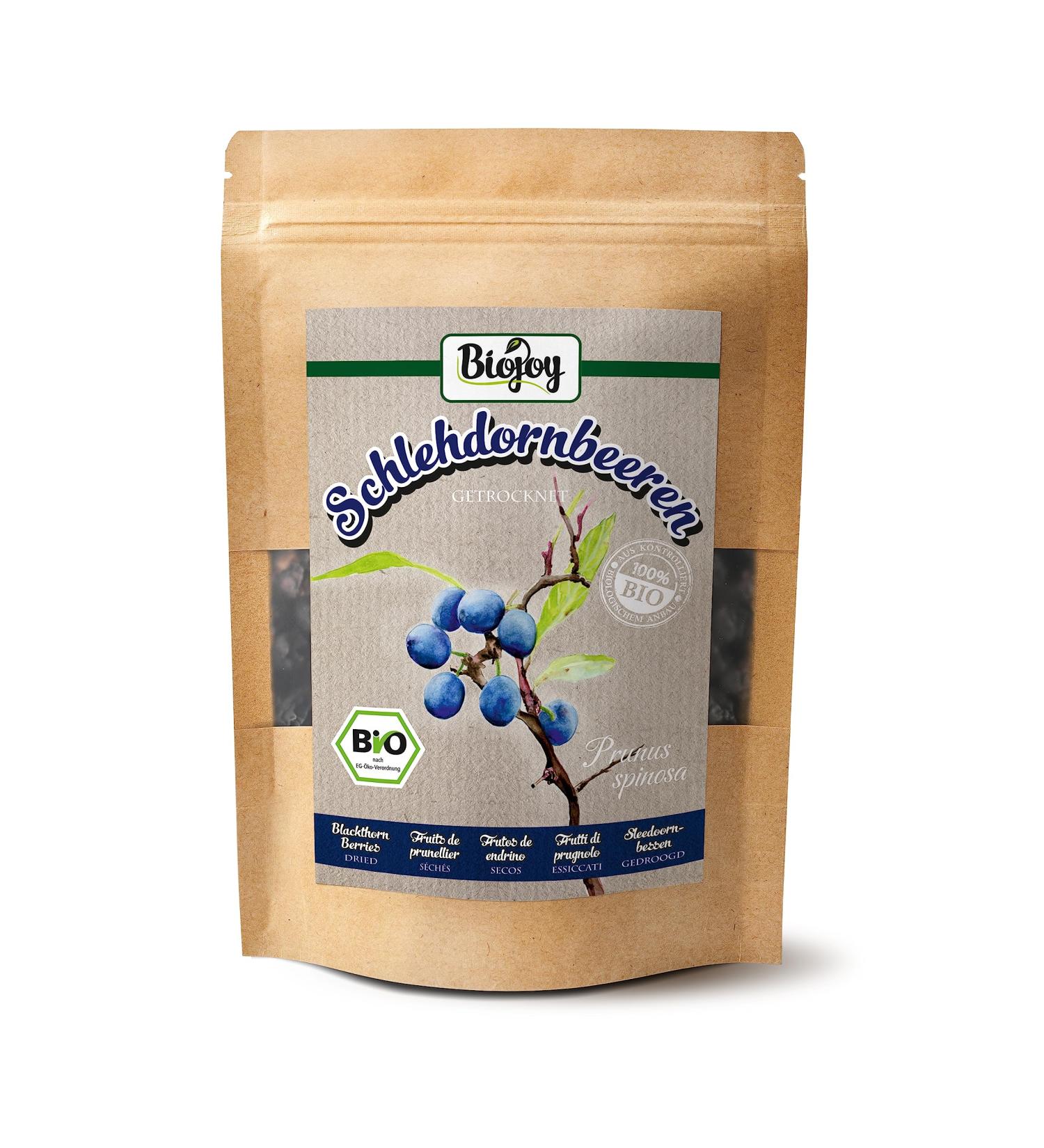 Biojoy Organic blackthorn fruits (250 g) dried and whole ideal for tea and infusion (Prunus spinosa) - Buy Online on GoSupps.com