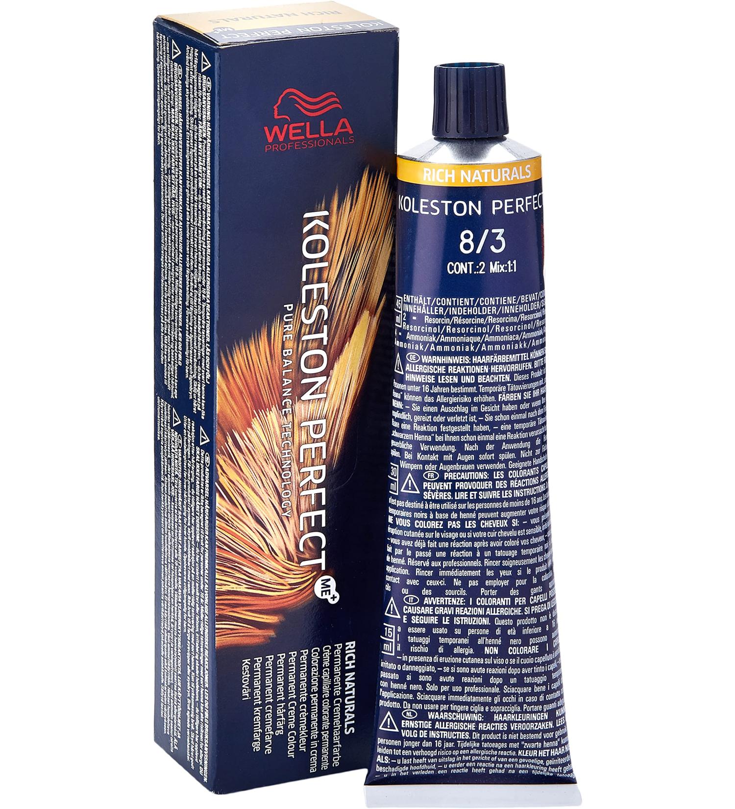 Wella Koleston Perfect Me+ Rich Naturals 8/3 Light Blonde Gold Hair Colour Cream - 0.66 kg - Buy Online on GoSupps.com