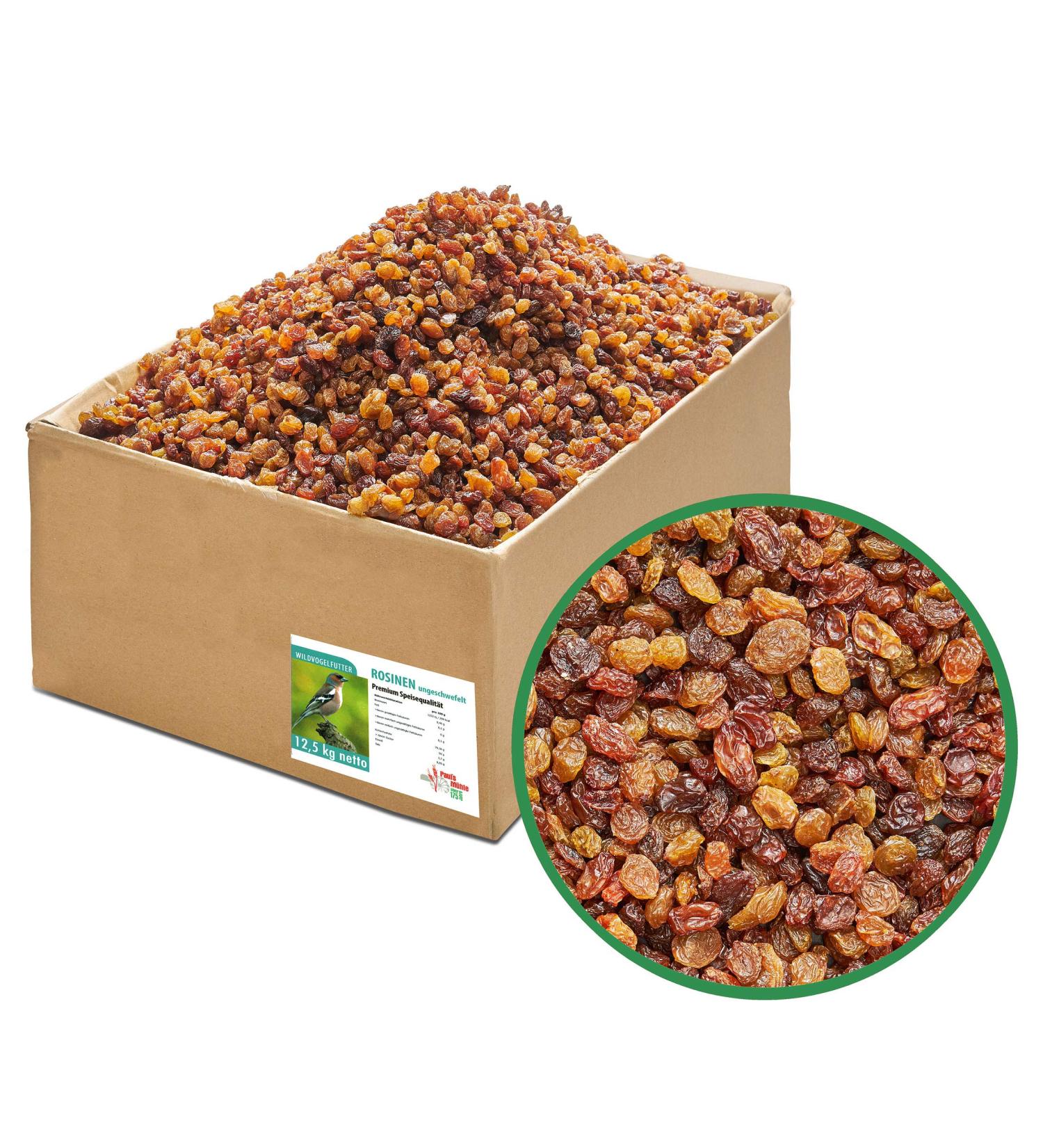 Buy Paul's Mill Unsulphured Raisins - 12.5kg Wild Bird Food for Insect & Fruit Eaters | International Shipping Available - Buy Online on GoSupps.com