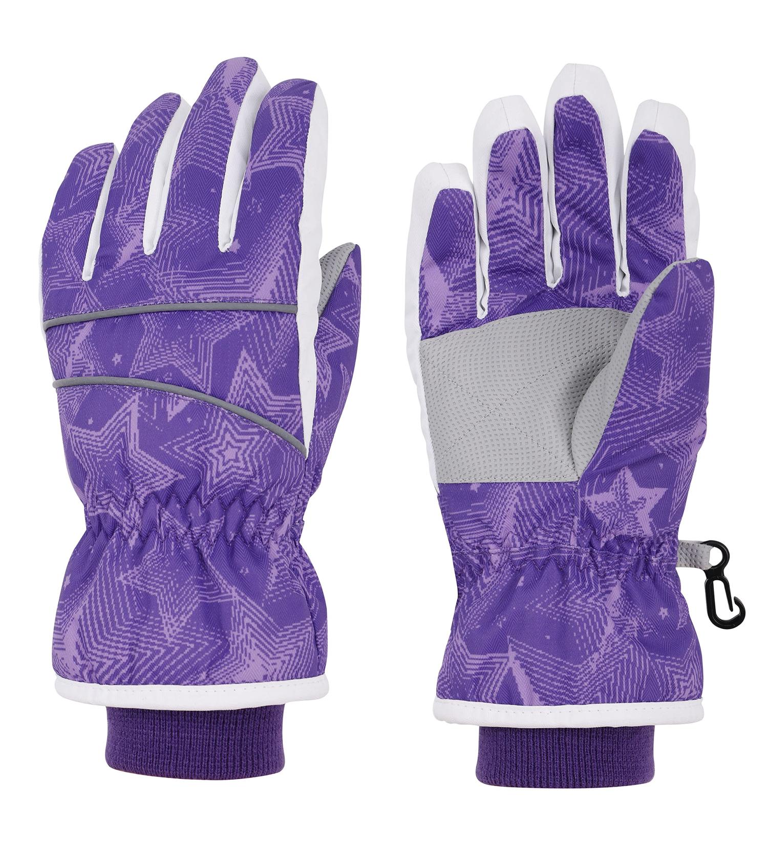 SimpliKids Girls Waterproof Insulation Ski Snowboard Gloves - Purple - Size M (7-9 Years) - Buy Online on GoSupps.com
