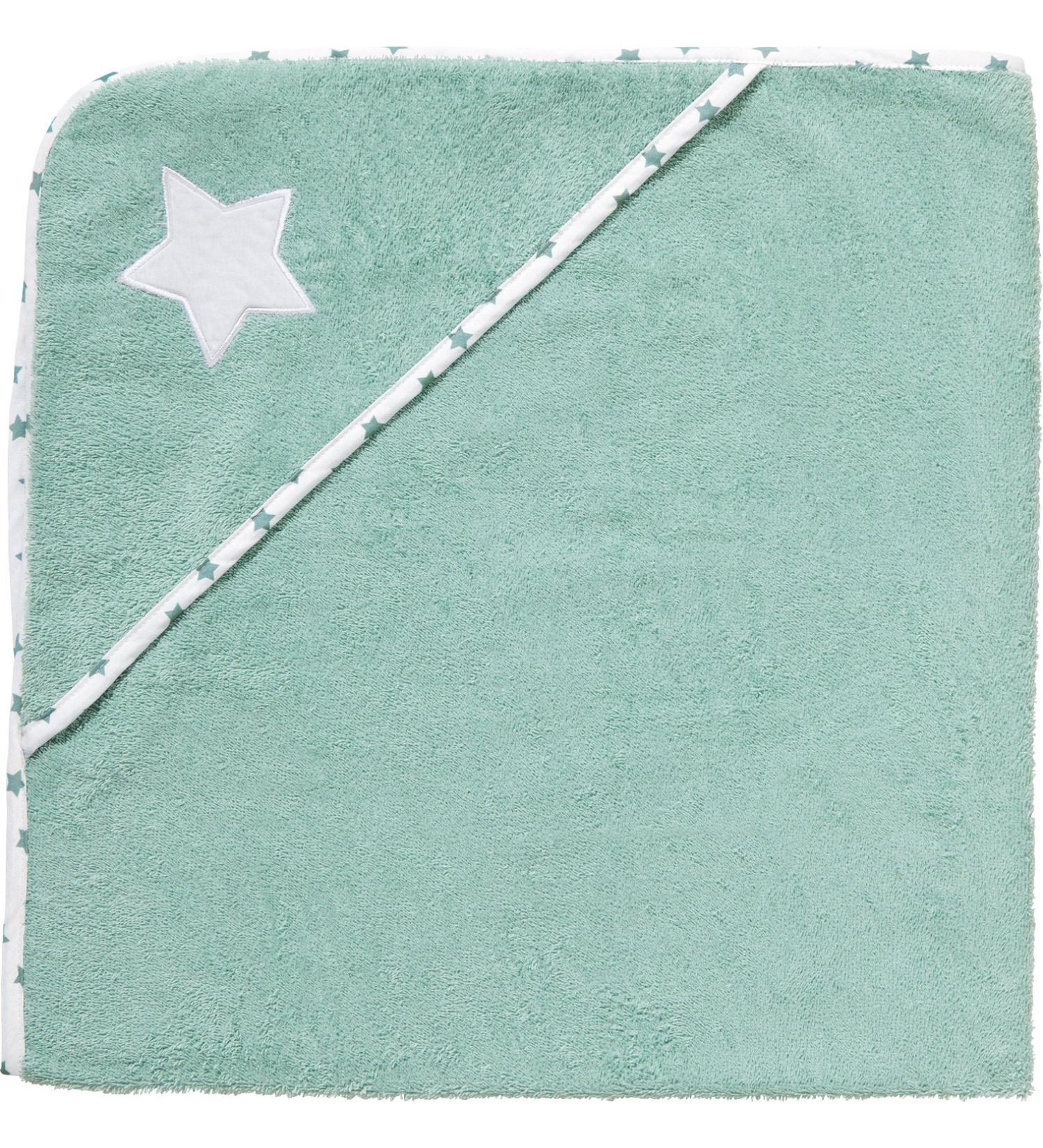 Erwin M ller Hooded Bath Towel - Mint-White Appliqu Terry Cloth 140x140 cm | International Shipping - Buy Online on GoSupps.com