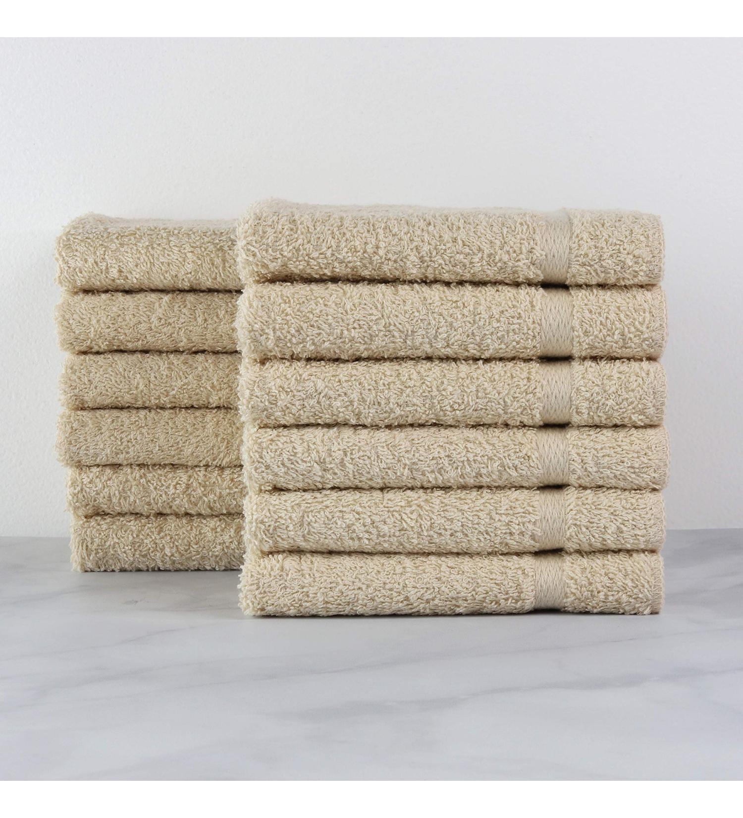 1888 Mills Crown Touch 24-Piece Utility Washcloth Set - Beige | 100% Cotton Microfiber Alternative - Buy Online on GoSupps.com