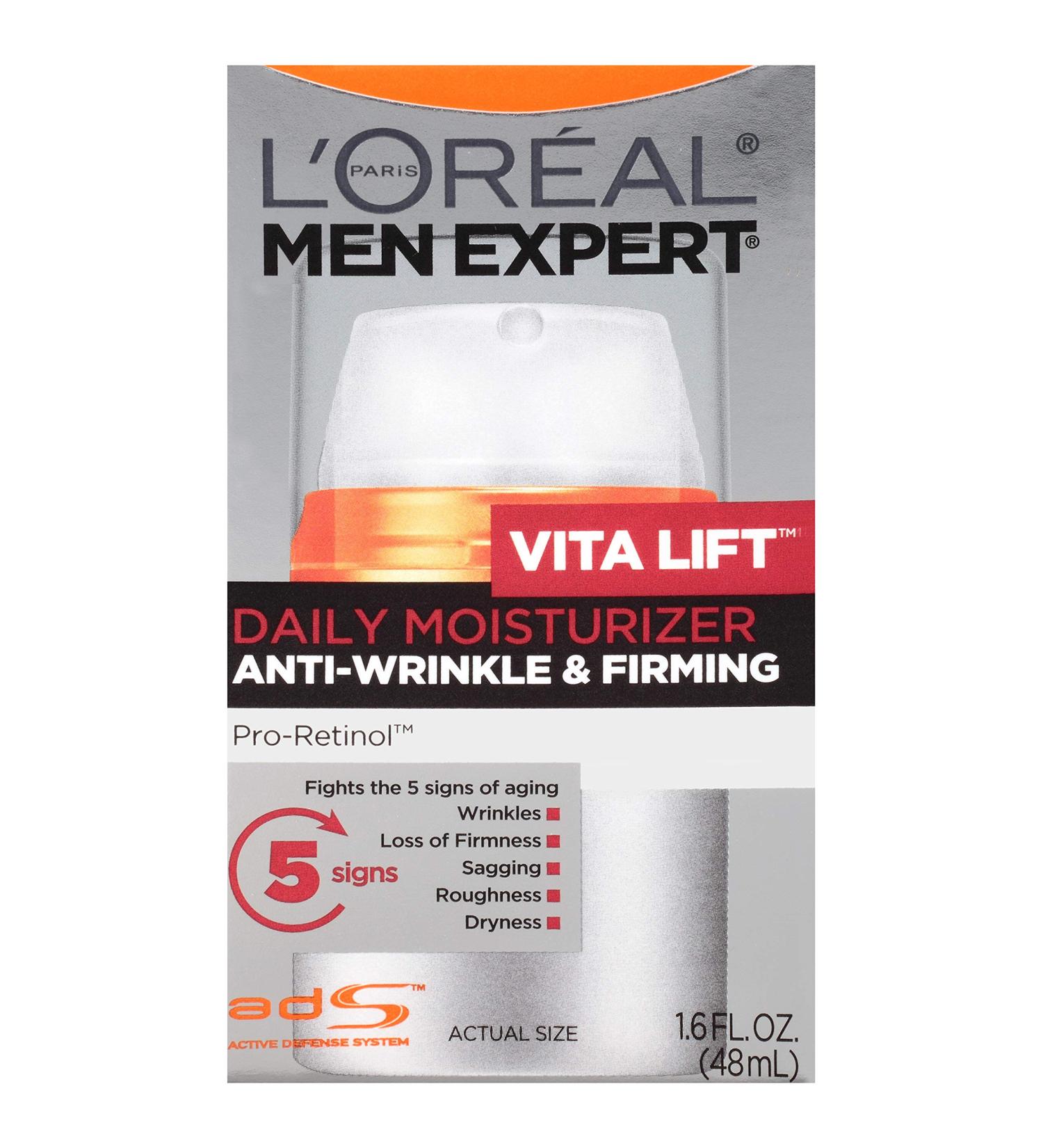 L'Oreal Men Expert Vitalift Anti-Wrinkle Face Moisturizer - Pro-Retinol - 1.6 oz - Buy Online on GoSupps.com