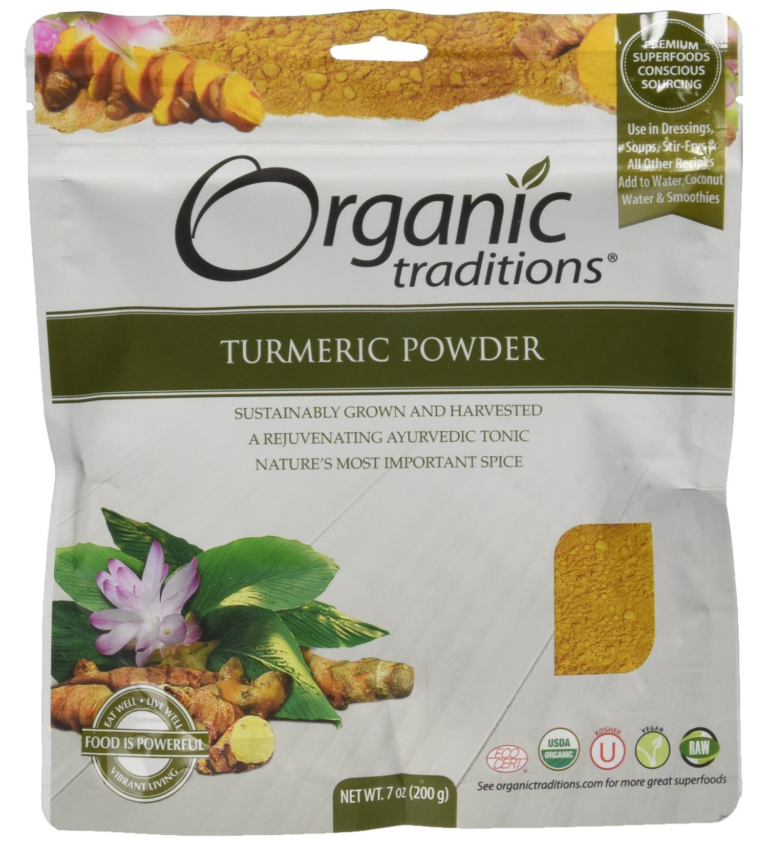 Organic Turmeric Powder 200g - Organic Traditions | PACK OF 1 - Buy Online on GoSupps.com