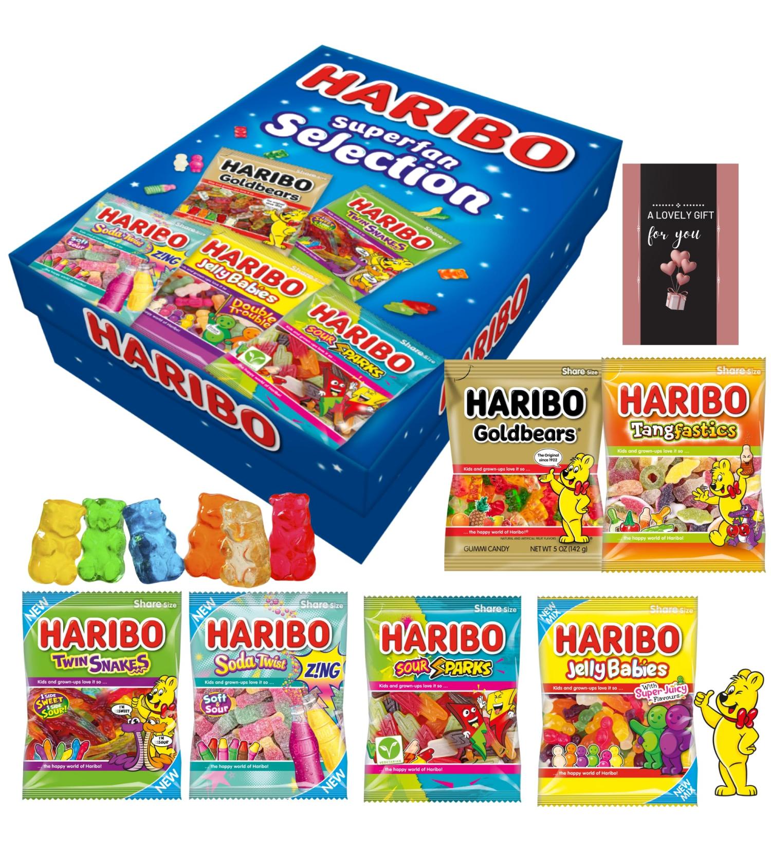Sweets Gift Box Letterbox Haribo Selection Box With A Lovely Card -Halloween Easter Valentine Christmas Birthday For Haribo Lovers - Buy Online on GoSupps.com