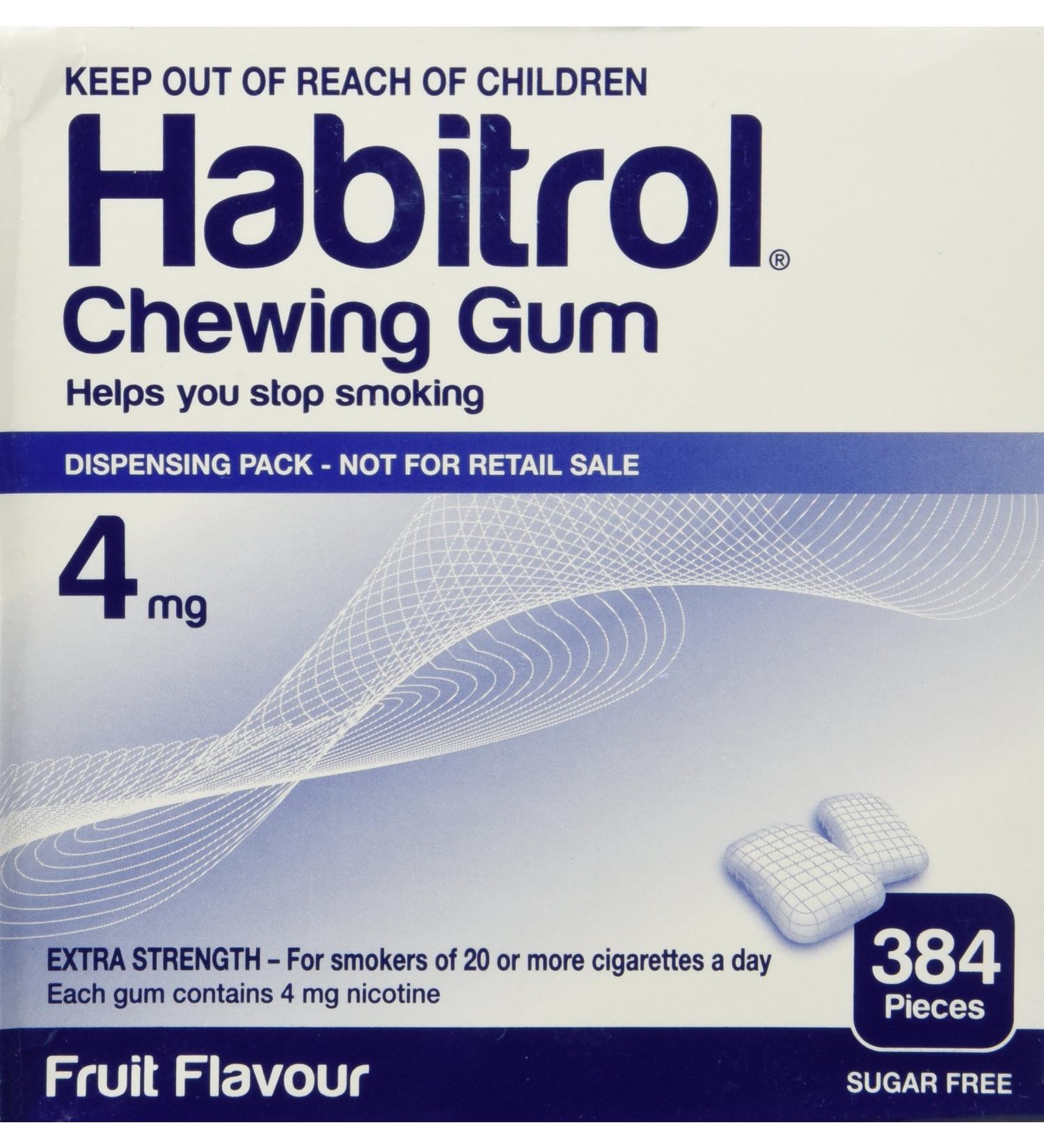 Habitrol Nicotine Gum 4mg Fruit BULK 384 pieces