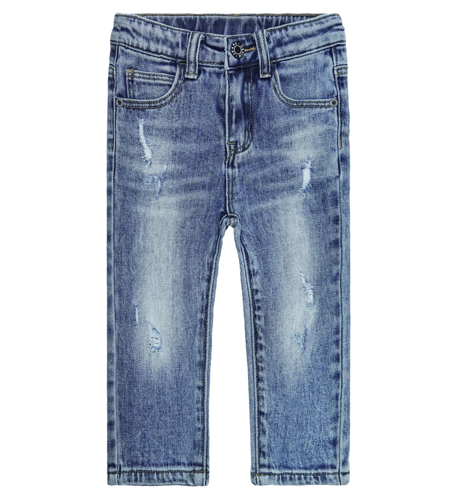 KIDSCOOL SPACE Baby Boys Jeans 18-24 Months Blue-2489: Straight Fit Ripped Denim Pants - Buy Online on GoSupps.com