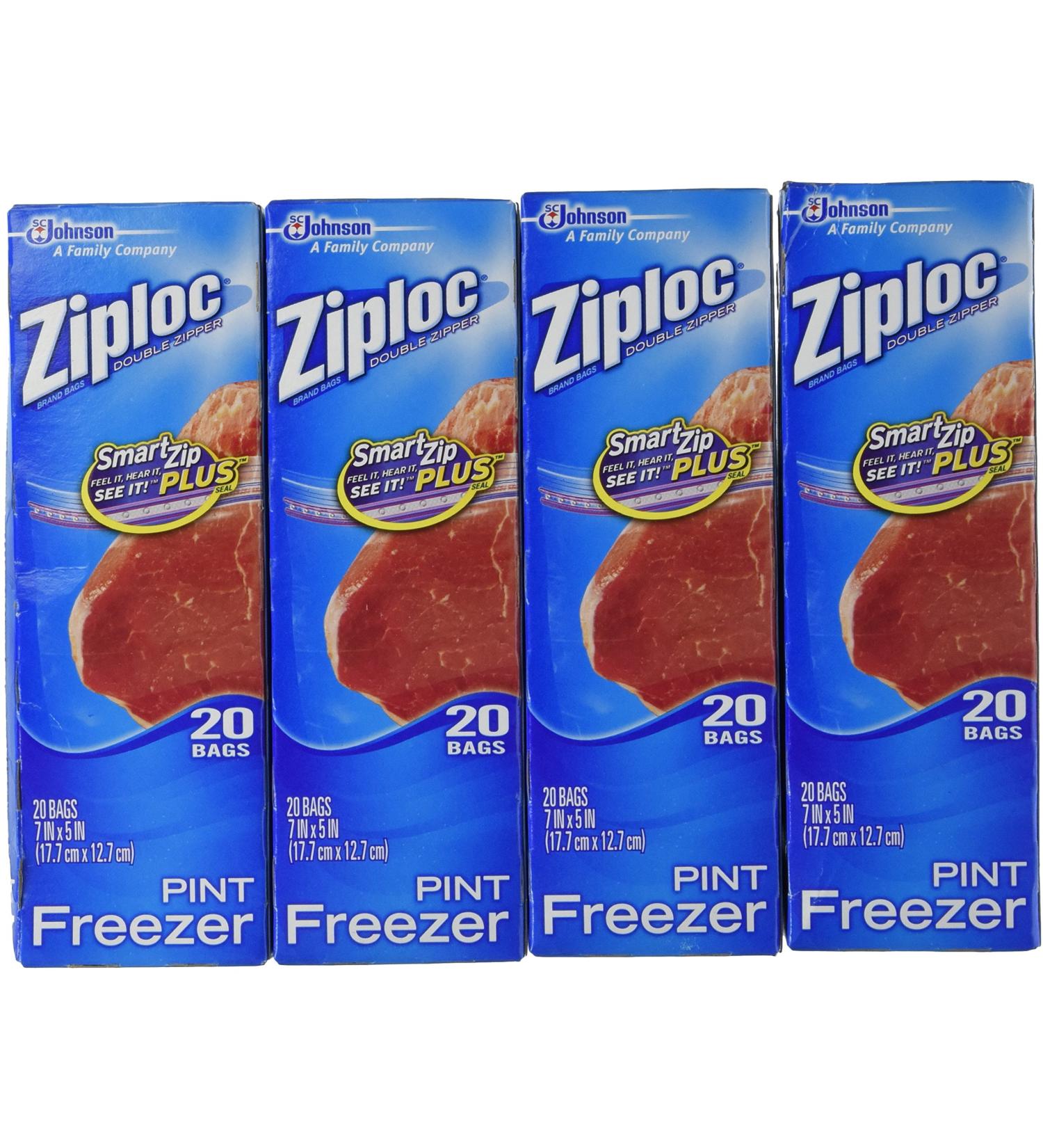 Ziploc Freezer Bags - Pint, 20 Count (Pack of 4)