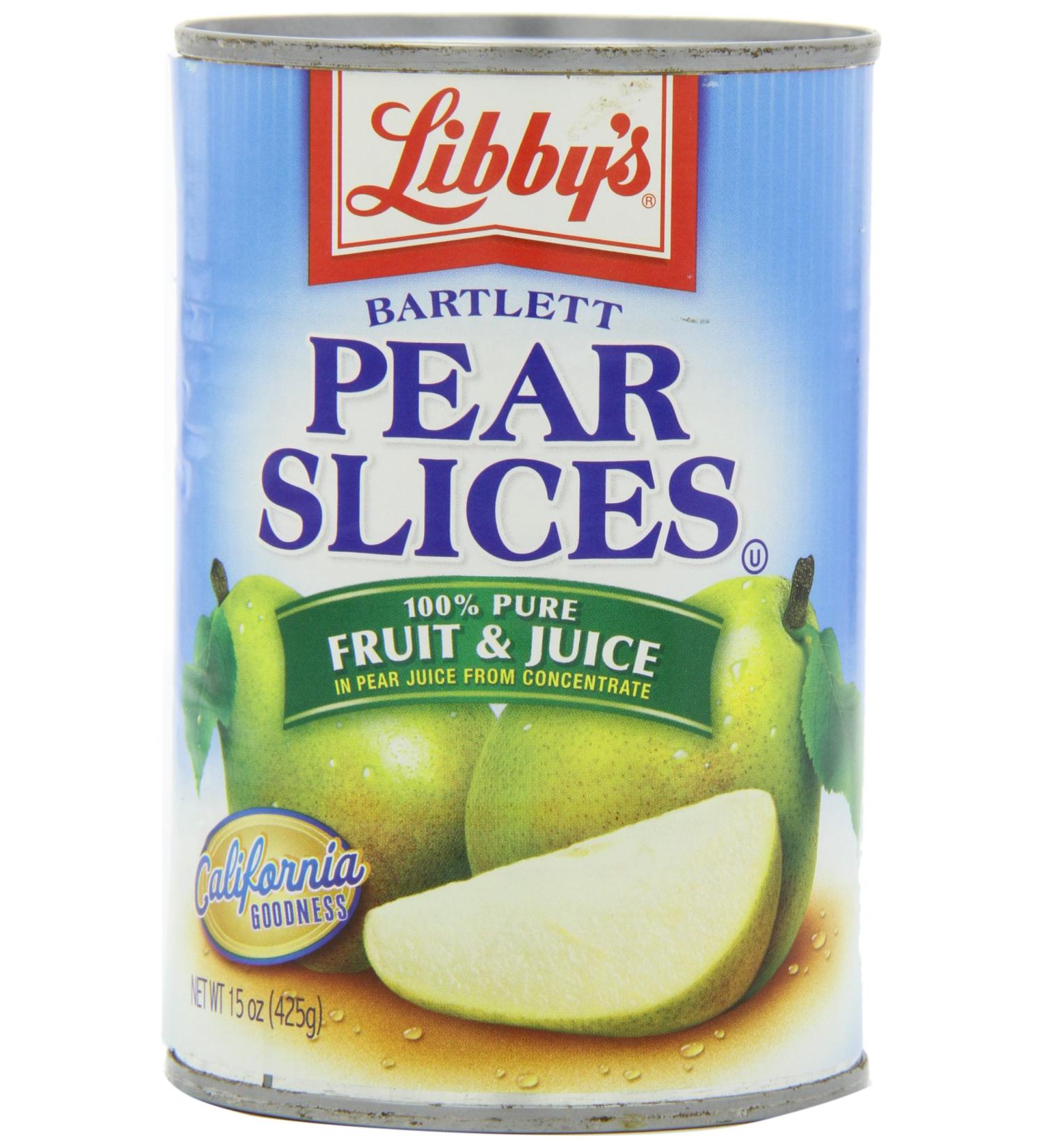 Libby's Sliced Pears in Pear Juice Concentrate 15oz Cans (12 Pack) - Buy Online on GoSupps.com