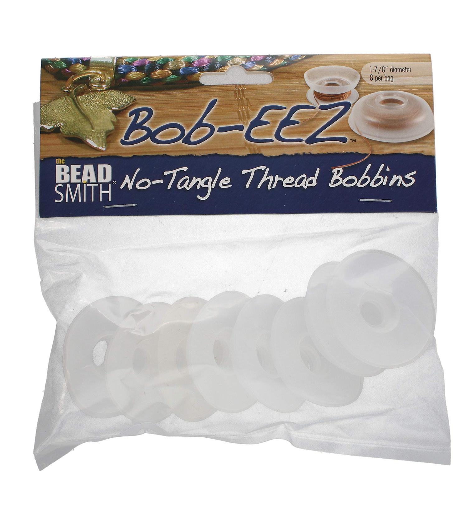 The Beadsmith No-Tangle Thread Bobbins - Set of 8 (1 7/8 Inches) White - Ideal for Kumihimo and Cord Management - Buy Online on GoSupps.com