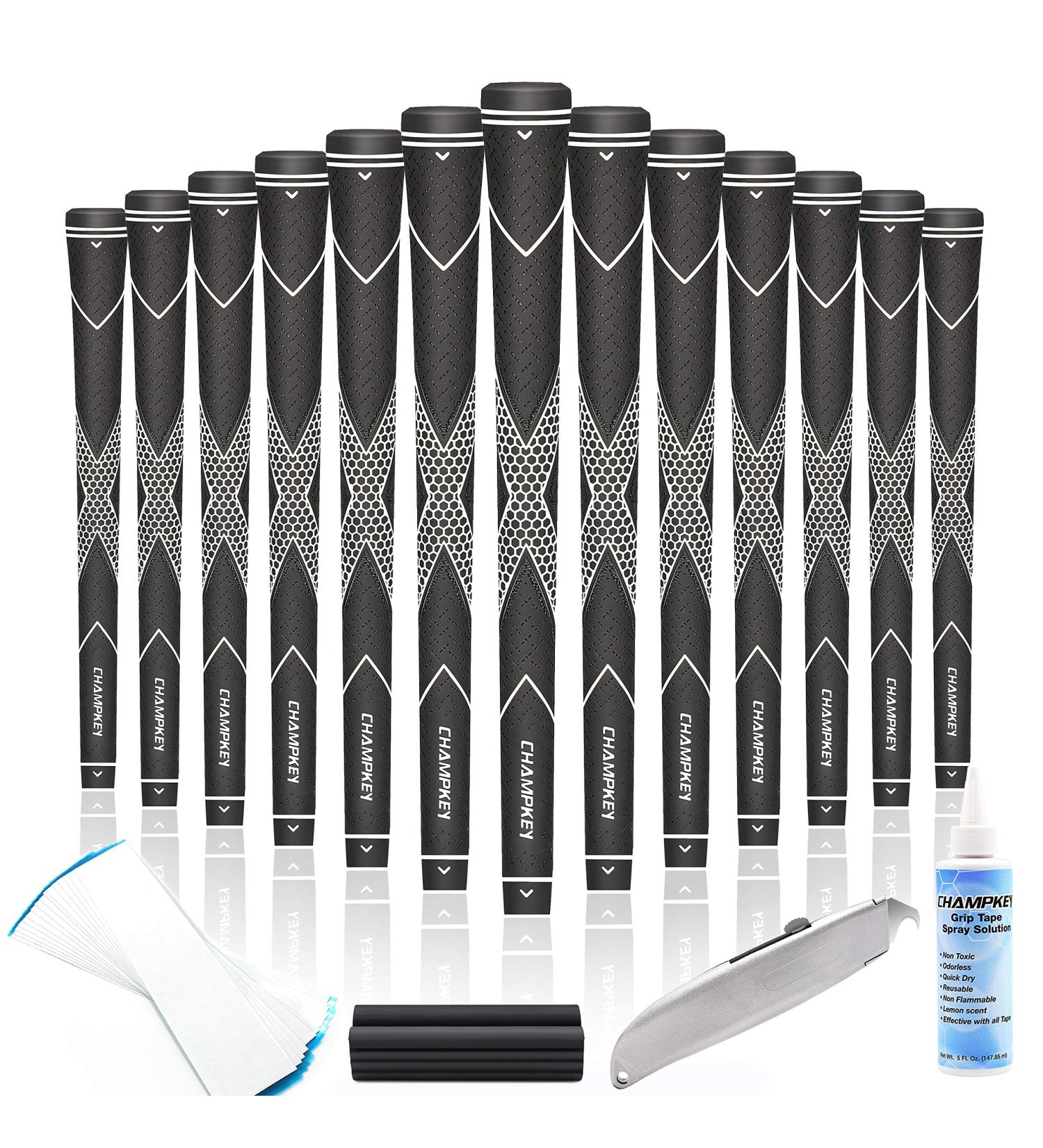 CHAMPKEY Traction-X Golf Grips 13 Pack | High Traction Rubber Club Grips with Repair Kits - Buy Online on GoSupps.com