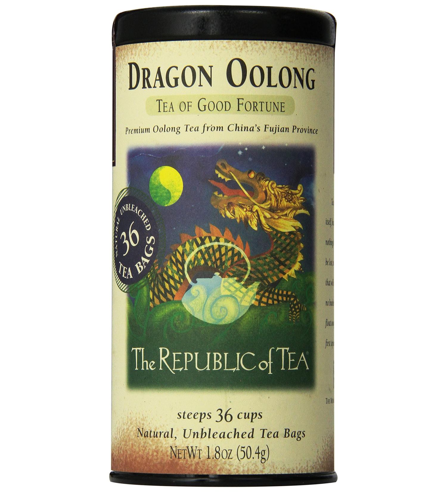 Republic of Tea Dragon Oolong Tea 36 Tea Bag Tin - 36 Count Pack - Premium Quality Oolong Tea - Buy Online on GoSupps.com