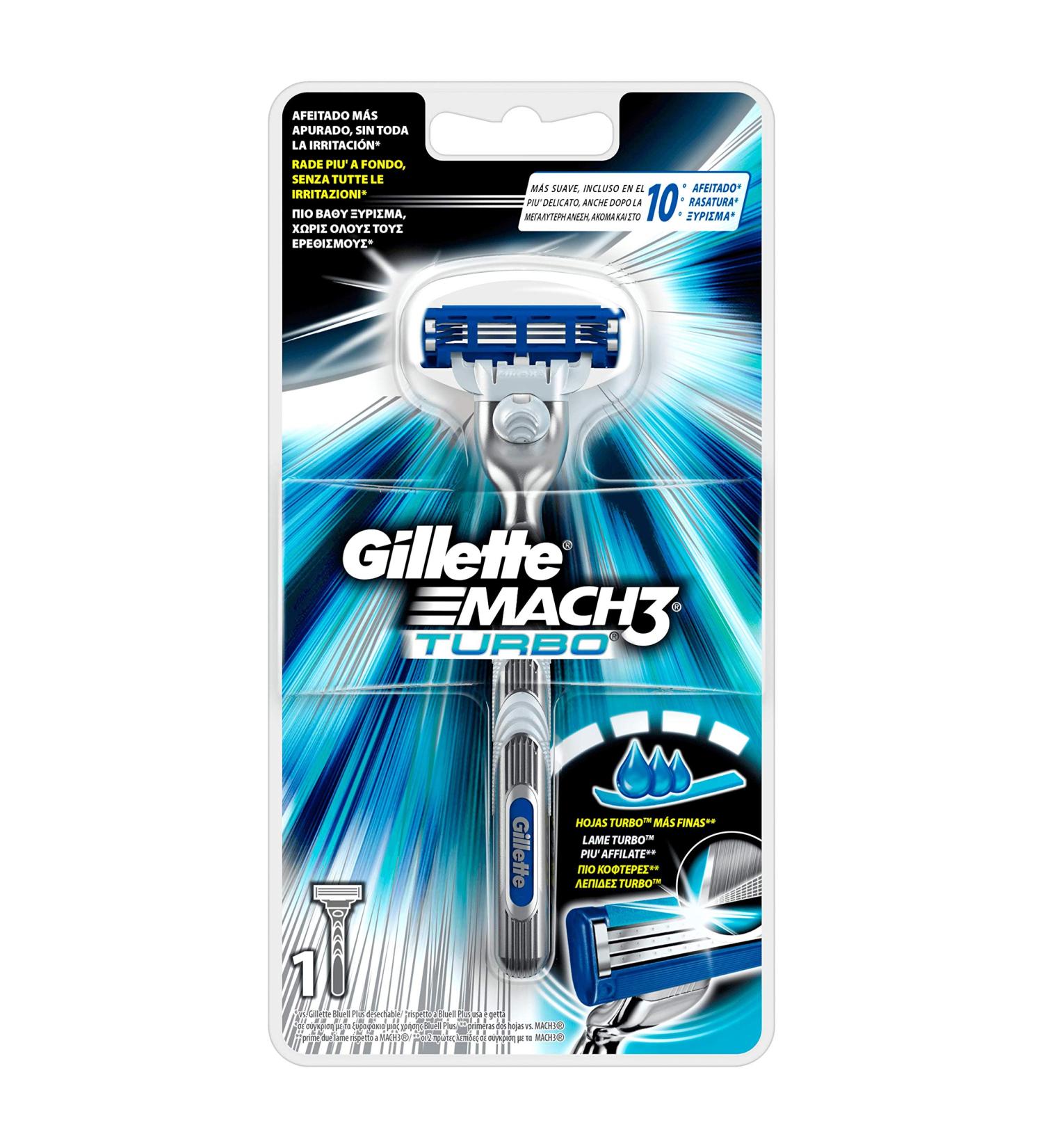Buy Gillette Mach3 Turbo Razor for Men | Premium Shaving Experience | Fast International Shipping - Buy Online on GoSupps.com