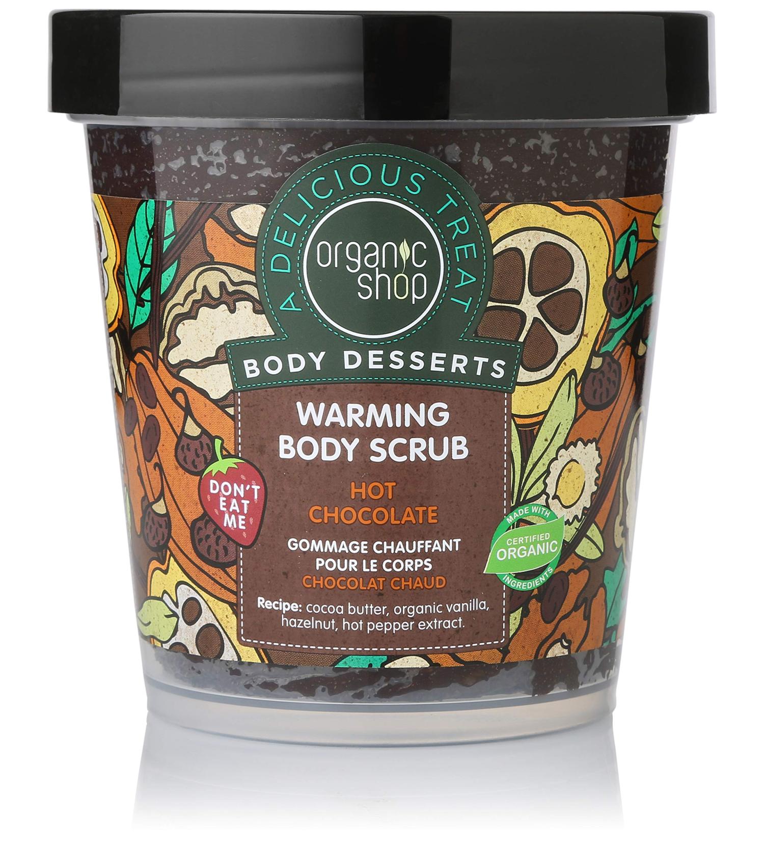 Organic Shop Hot Chocolate Warming Body Scrub 450ml | Organic Body Care | International Shipping Available - Buy Online on GoSupps.com