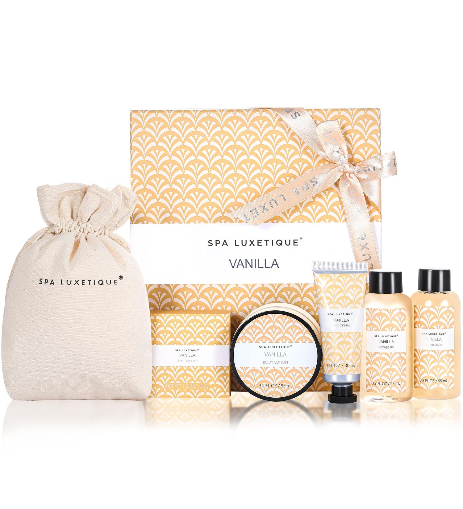 Spa Luxetique Women's Care Set 6 x Bath and Care Boxes Vanilla Gift Set Including Hand Cream Shower Gel Foaming Bath B - Buy Online on GoSupps.com