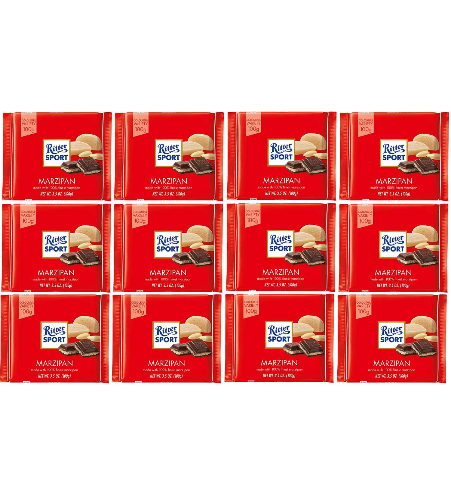  Ritter Sport Ritter Sport Chocolate with almond paste 100g - Pack of 12 - Buy Online on GoSupps.com