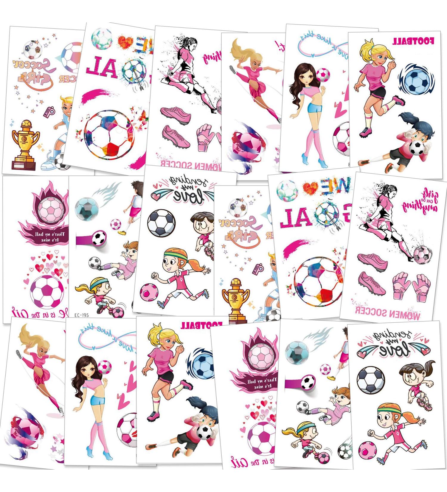 101 PCS Soccer Temporary Tattoos - Fun World Cup Football Ball Design for Kids - Great Birthday Party Favor and Stocking Filler - By Konsait - Buy Online on GoSupps.com