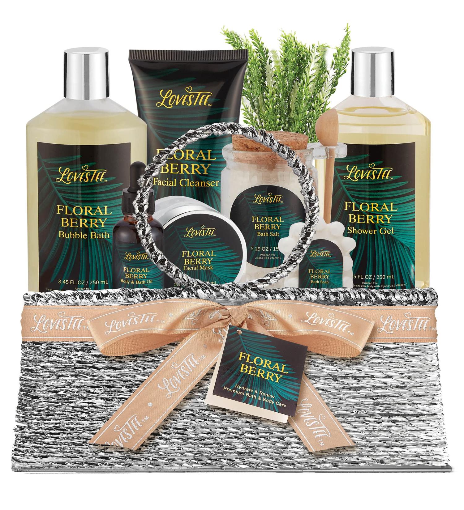 Luxurious Spa Gift Baskets for Women | Floral Berry Bath & Body Set - Perfect for Christmas Mother's Day & Birthdays - Buy Online on GoSupps.com