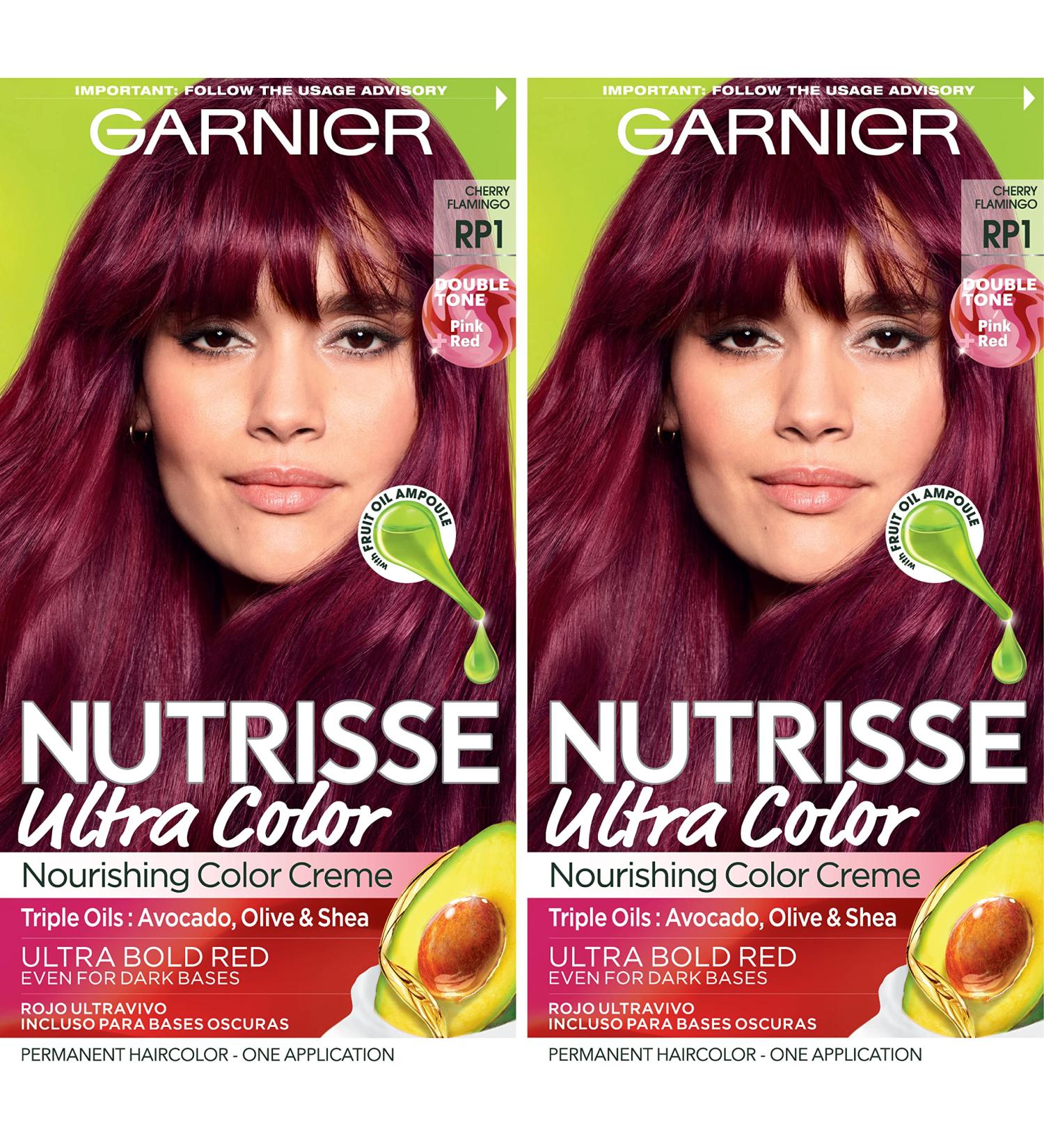 Garnier Nutrisse Ultra Color RP1 Pink Red Permanent Hair Dye 2 Count - Buy Online on GoSupps.com