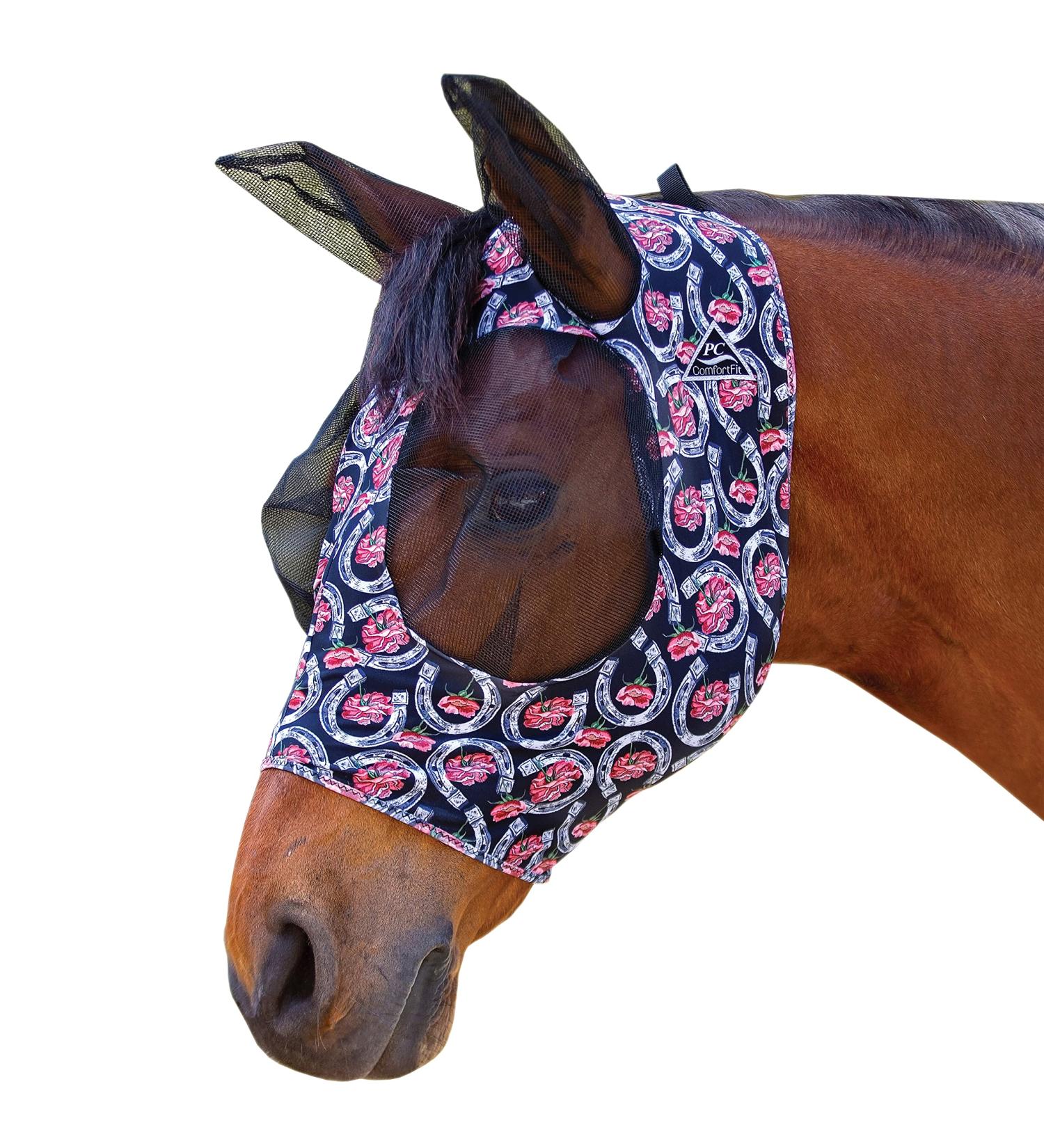 Professional's Choice COB fly mask comfortable fit horseshoe pattern maximum protection and comfort for your horse COB (medium) CFM-23 COB (medium) Horseshoe