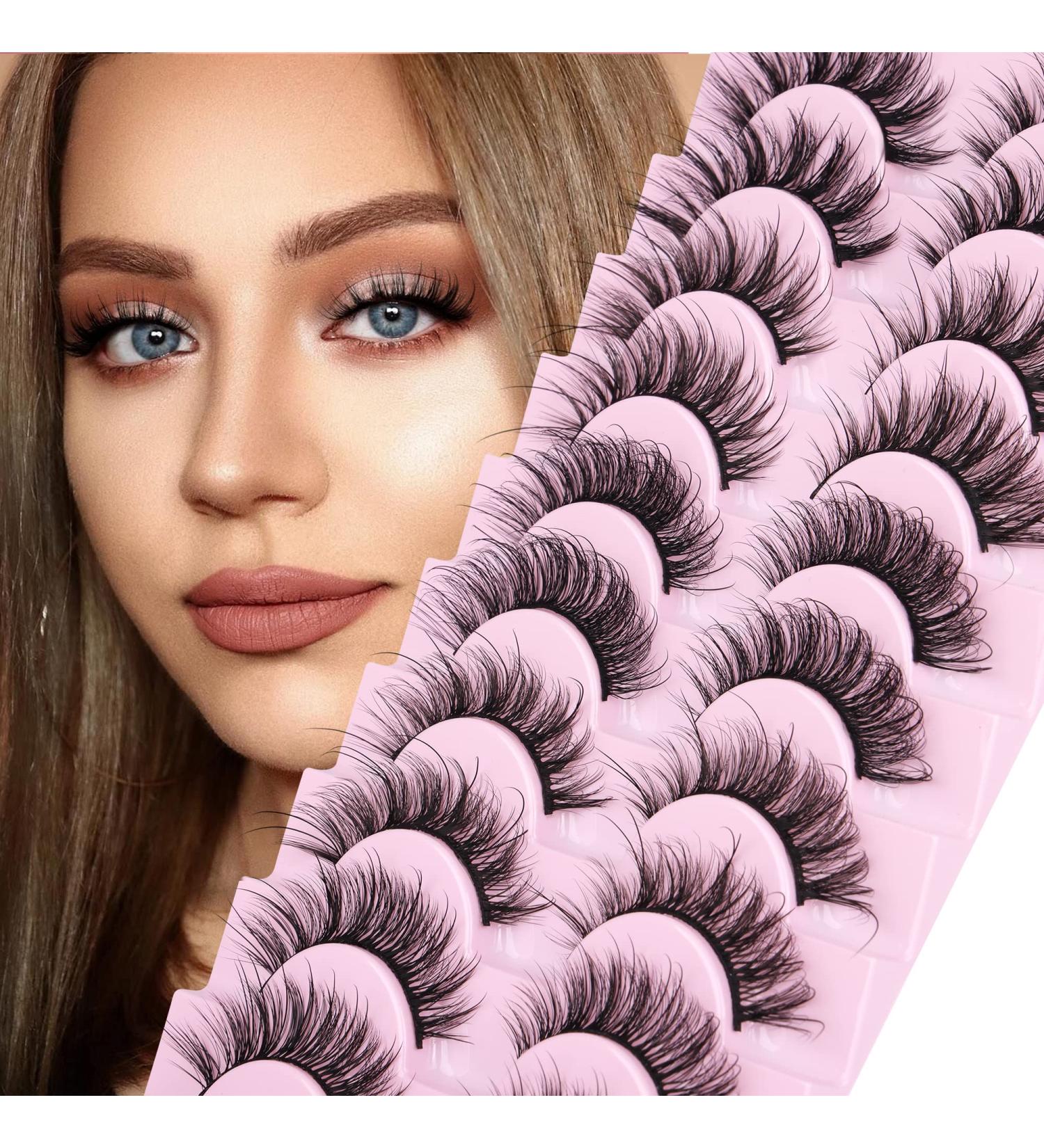 Yawamica 10 Pairs Fairy Strip Lashes - 5 Styles Mixed Cat Eye Look Spiky Faux Mink Eyelashes for Natural Wispy 3D Volume Lash Extension - Buy Now! - Buy Online on GoSupps.com