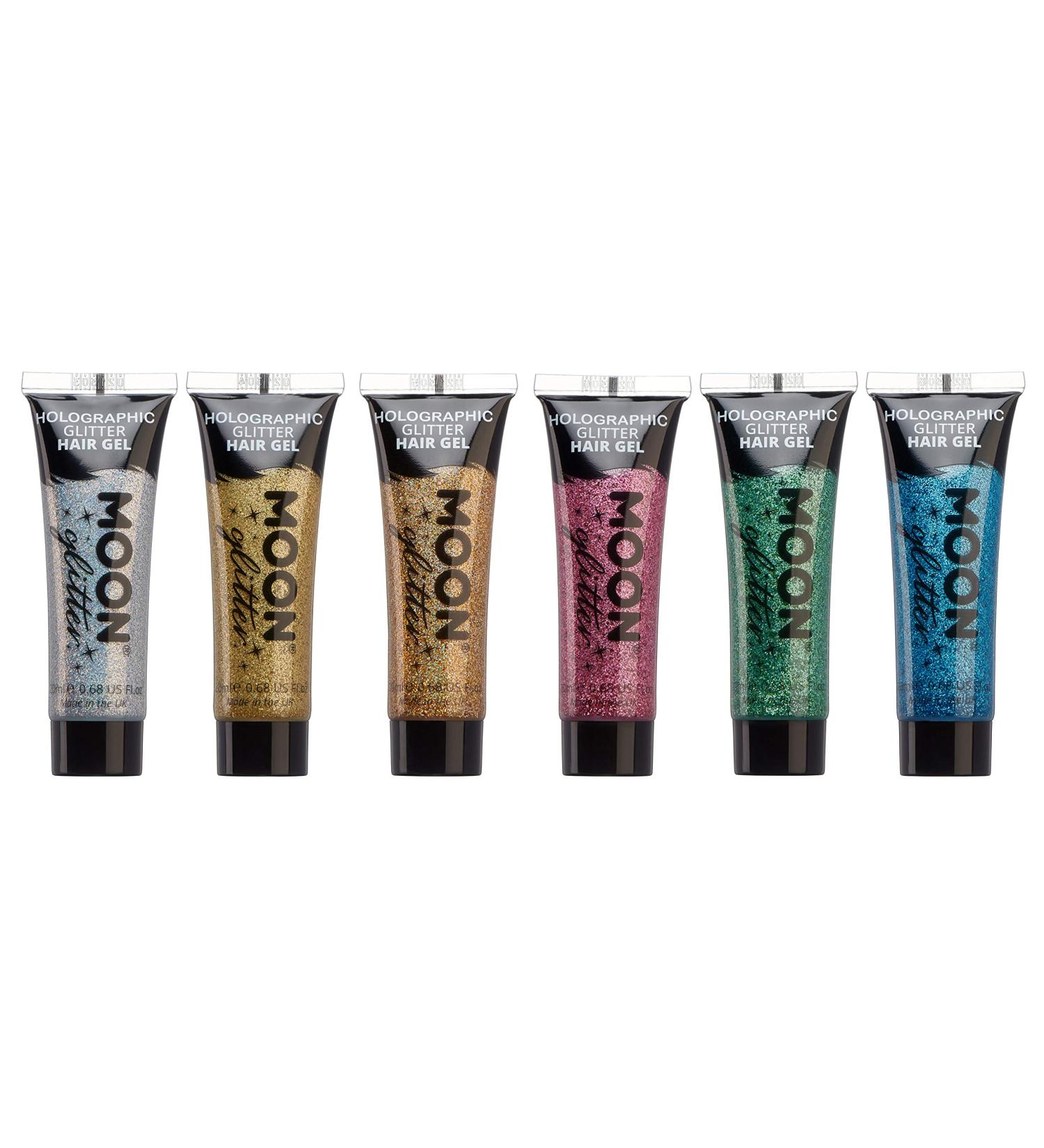 Shop Holographic Glitter Hair Gel Set by Moon Glitter - 0.67fl oz - 6 Colors - International Shipping Available - Buy Online on GoSupps.com