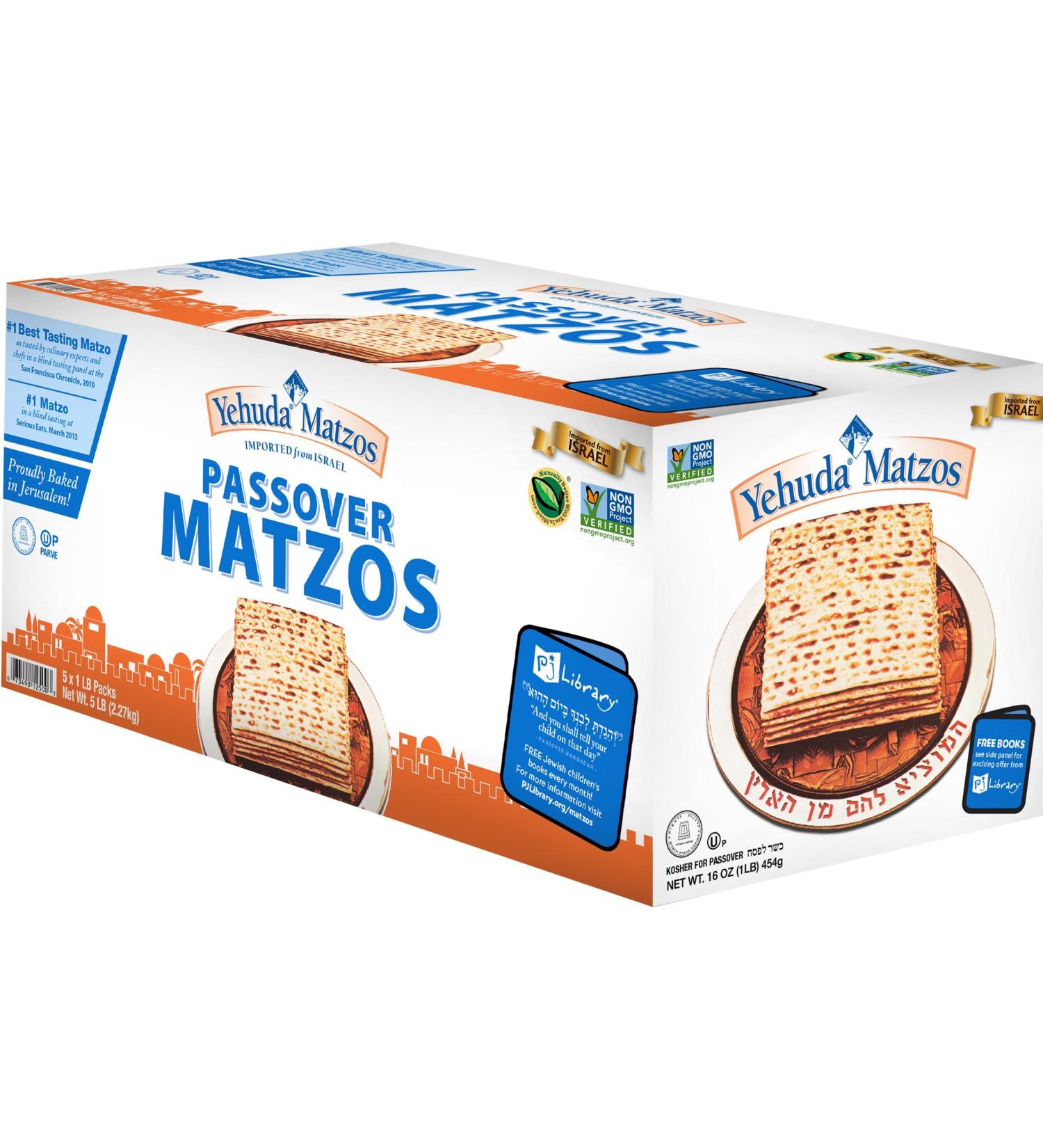 Yehuda Passover Matzos 5-Pack | 1 lb Resealable Stay-Fresh Pouch | Kosher for Passover - Buy Online on GoSupps.com