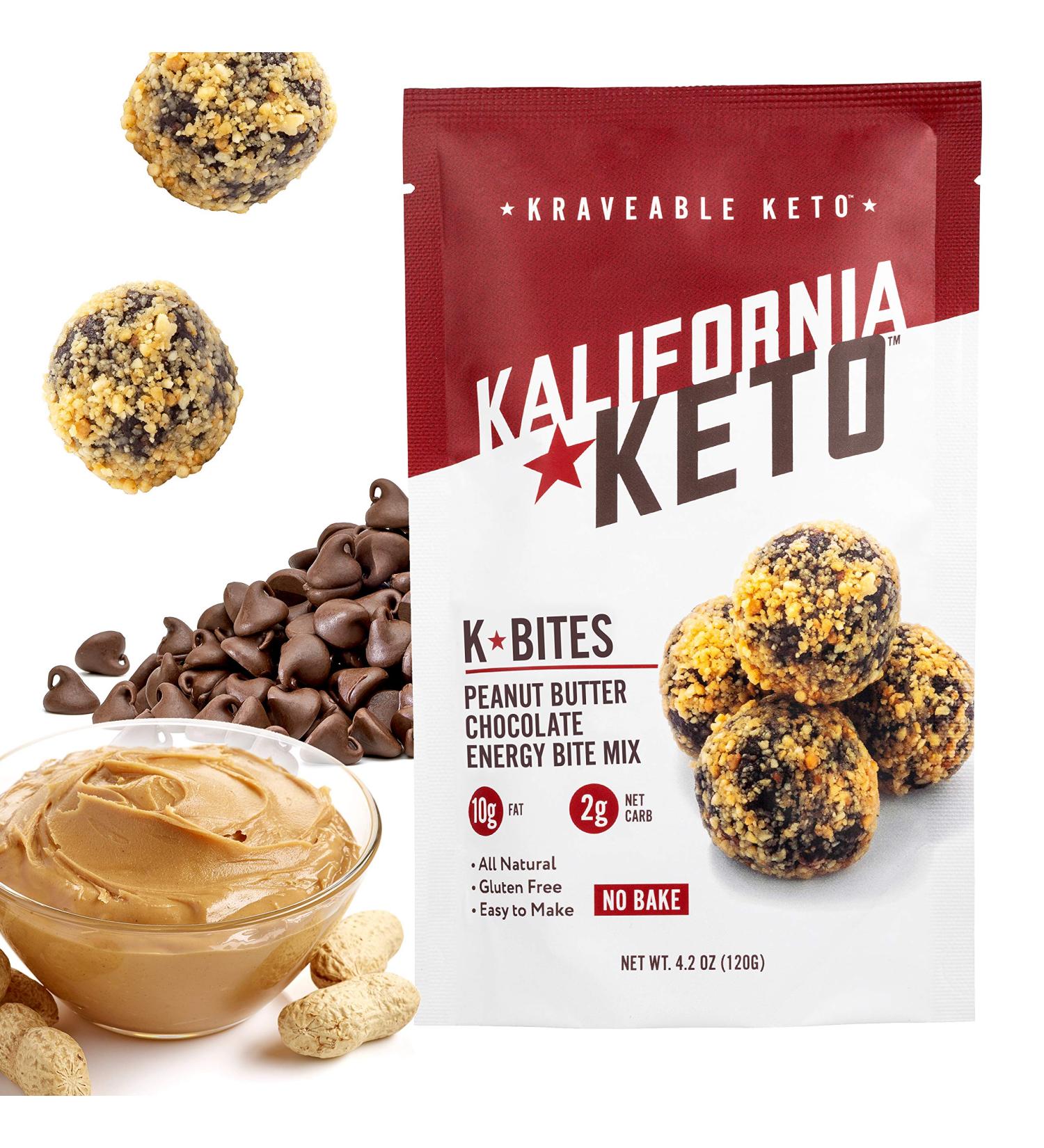 Kalifornia Keto Fat Bomb Mix - Low Carb, Sugar Free Keto Snacks, Gluten Free, Dairy Free, Soy Free, Grain Free (Peanut Butter Chocolate) - 4.2 oz, 12 Bites - Buy Online on GoSupps.com